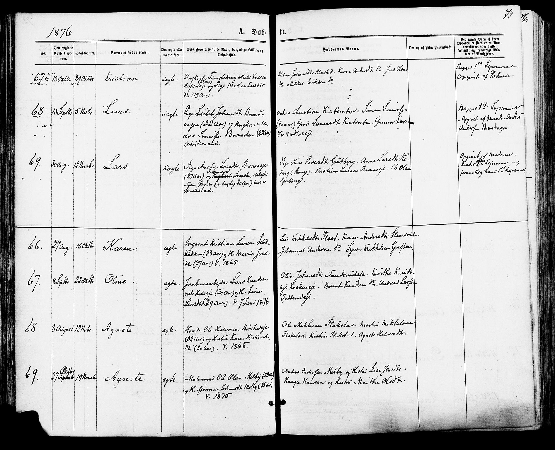 Vang prestekontor, Hedmark, AV/SAH-PREST-008/H/Ha/Haa/L0015: Parish register (official) no. 15, 1871-1885, p. 73