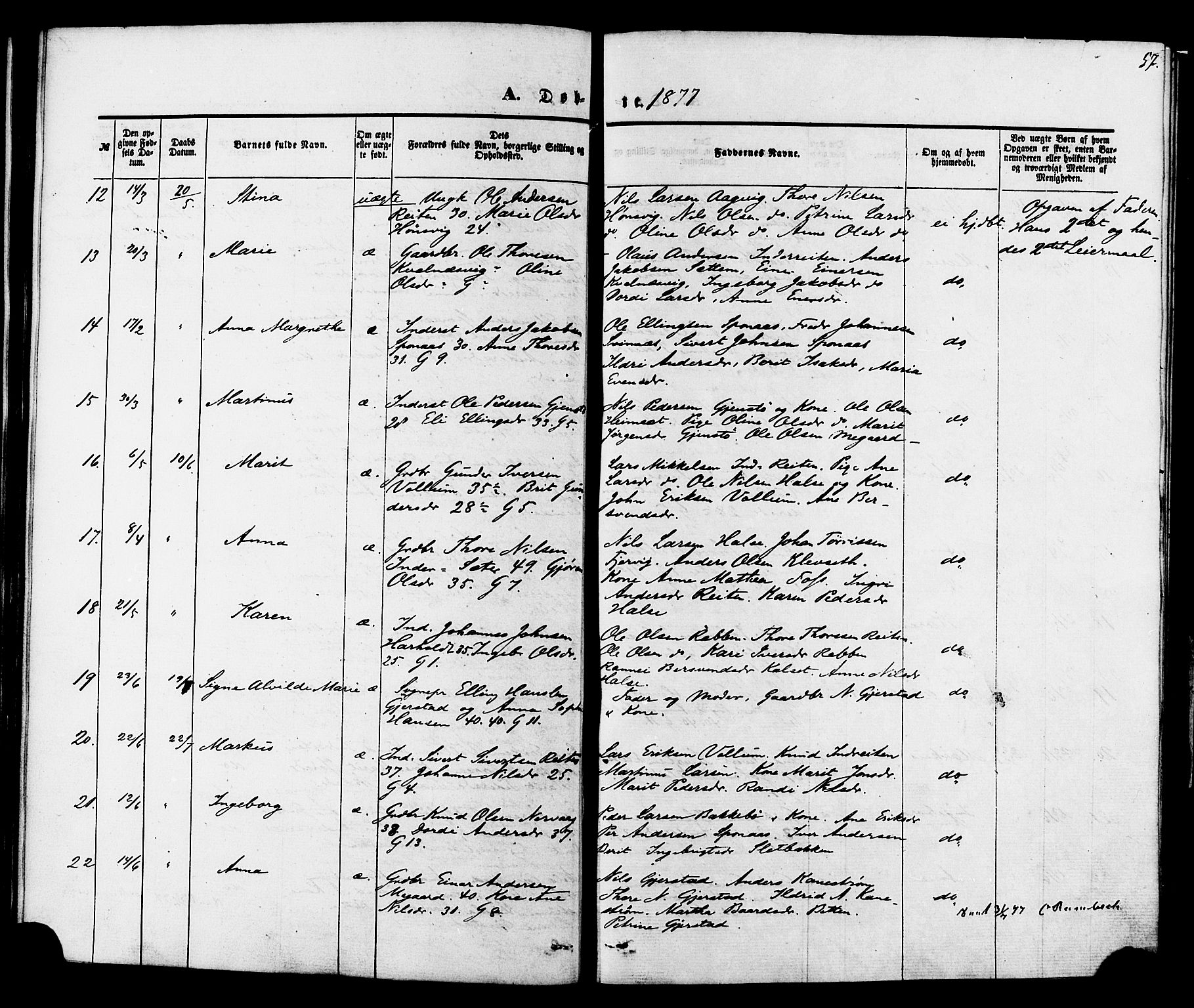 Ministerialprotokoller, klokkerbøker og fødselsregistre - Møre og Romsdal, AV/SAT-A-1454/576/L0884: Parish register (official) no. 576A02, 1865-1879, p. 57