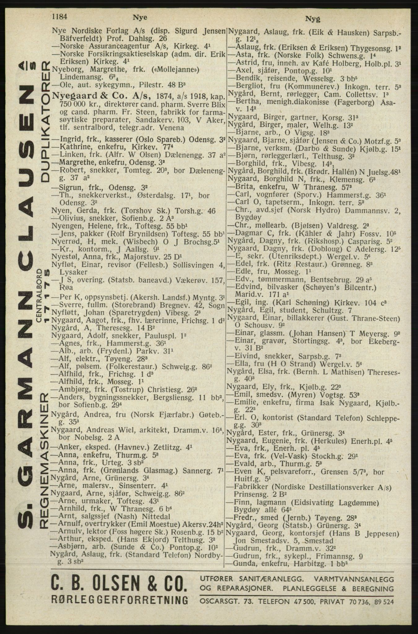 Kristiania/Oslo adressebok, PUBL/-, 1940, p. 1202