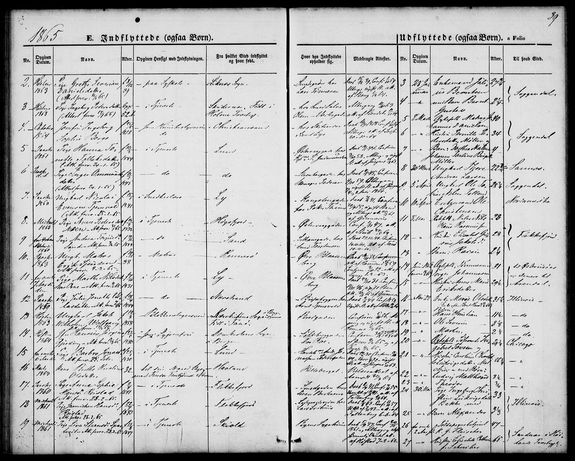 St. Petri sokneprestkontor, AV/SAST-A-101813/001/30/30BA/L0005: Parish register (official) no. A 5, 1861-1865, p. 39