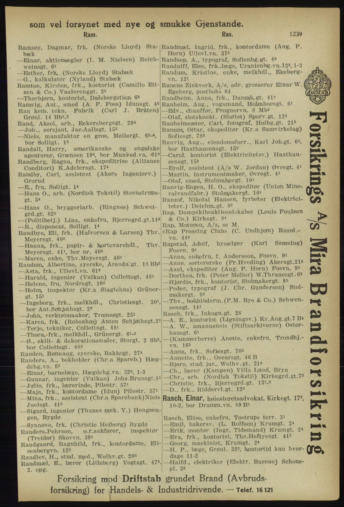 Kristiania/Oslo adressebok, PUBL/-, 1918, p. 1264