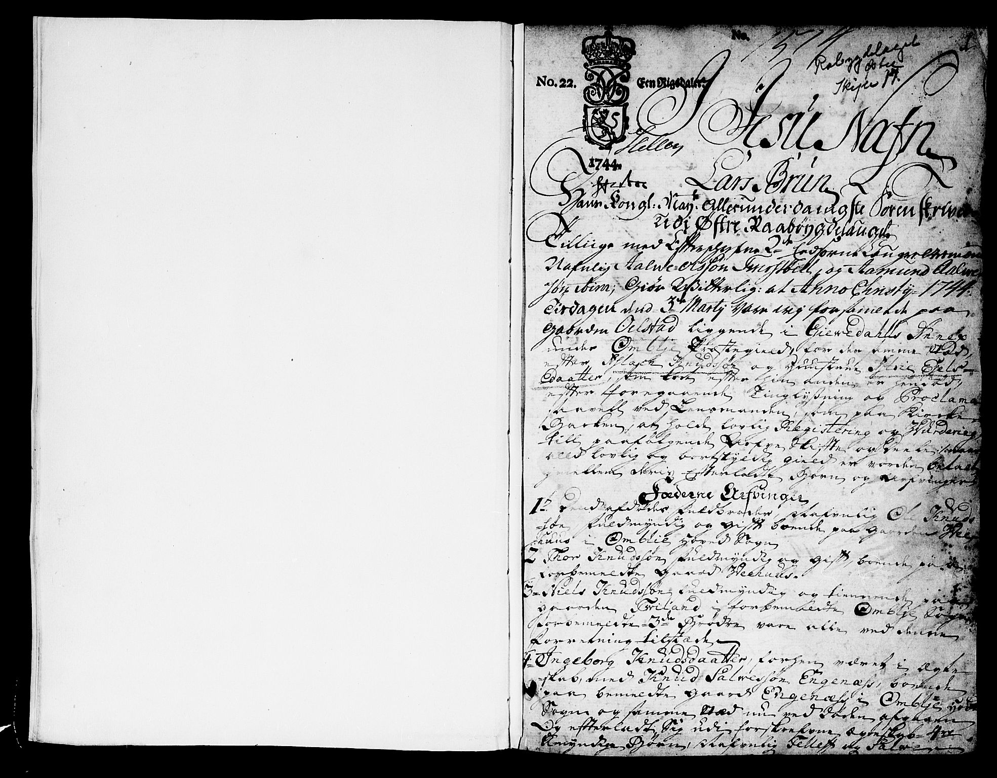 Østre Råbyggelag sorenskriveri, AV/SAK-1221-0016/H/Hc/L0011: Skifteprotokoll nr 11 med register, 1744-1748, p. 0b-1a