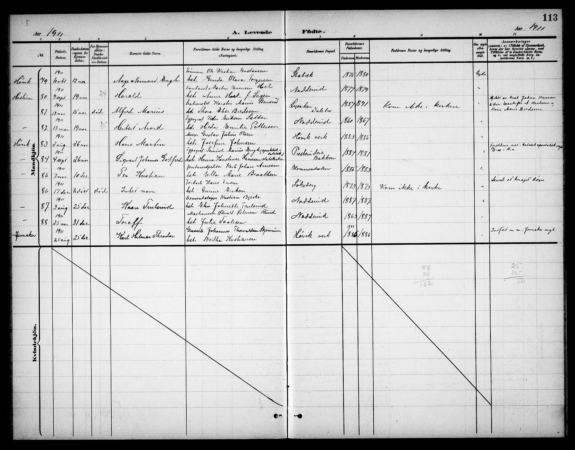 Østre Bærum prestekontor Kirkebøker, SAO/A-10887/G/Ga/L0001: Parish register (copy) no. 1, 1898-1913, p. 113