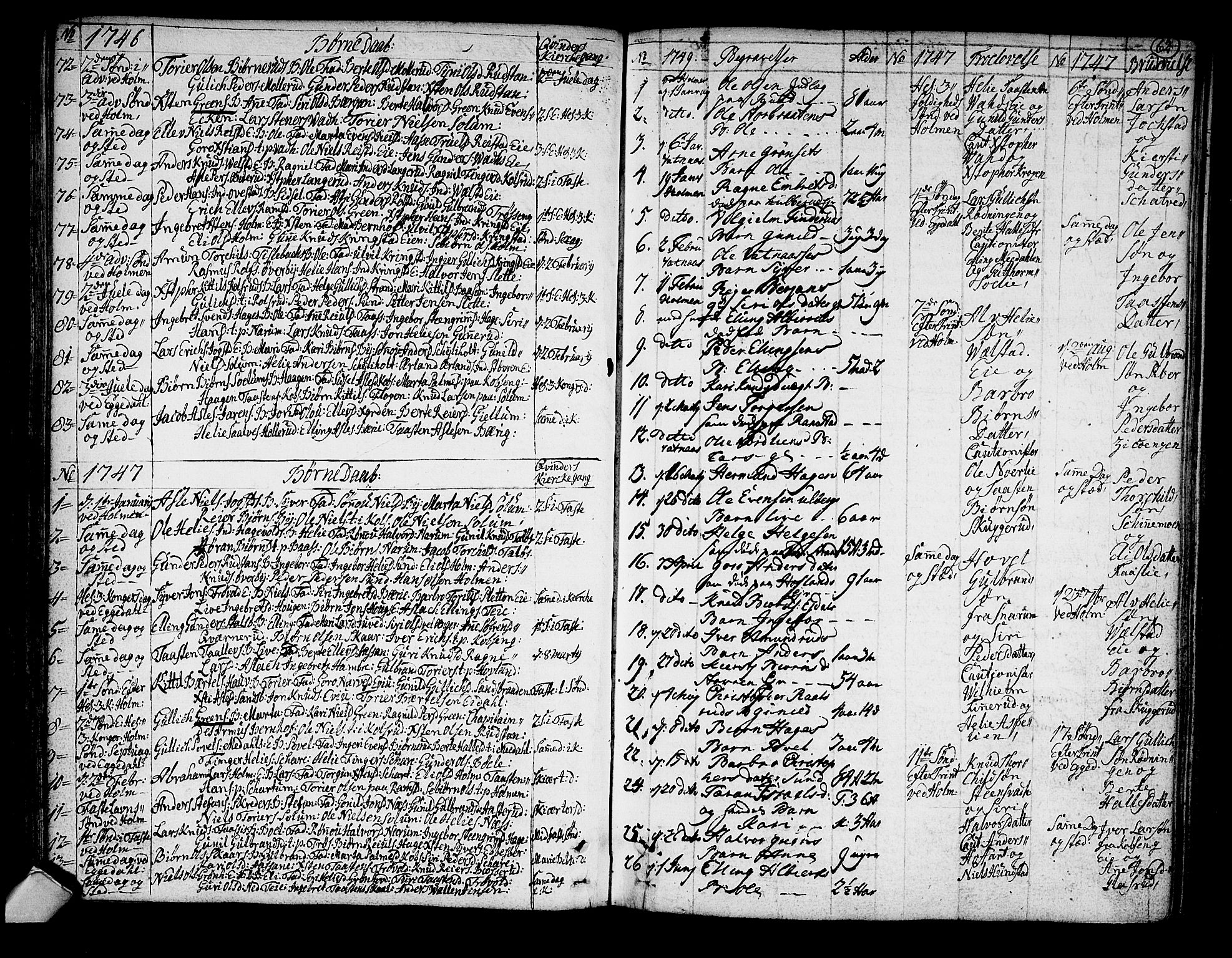 Sigdal kirkebøker, SAKO/A-245/F/Fa/L0001: Parish register (official) no. I 1, 1722-1777, p. 62