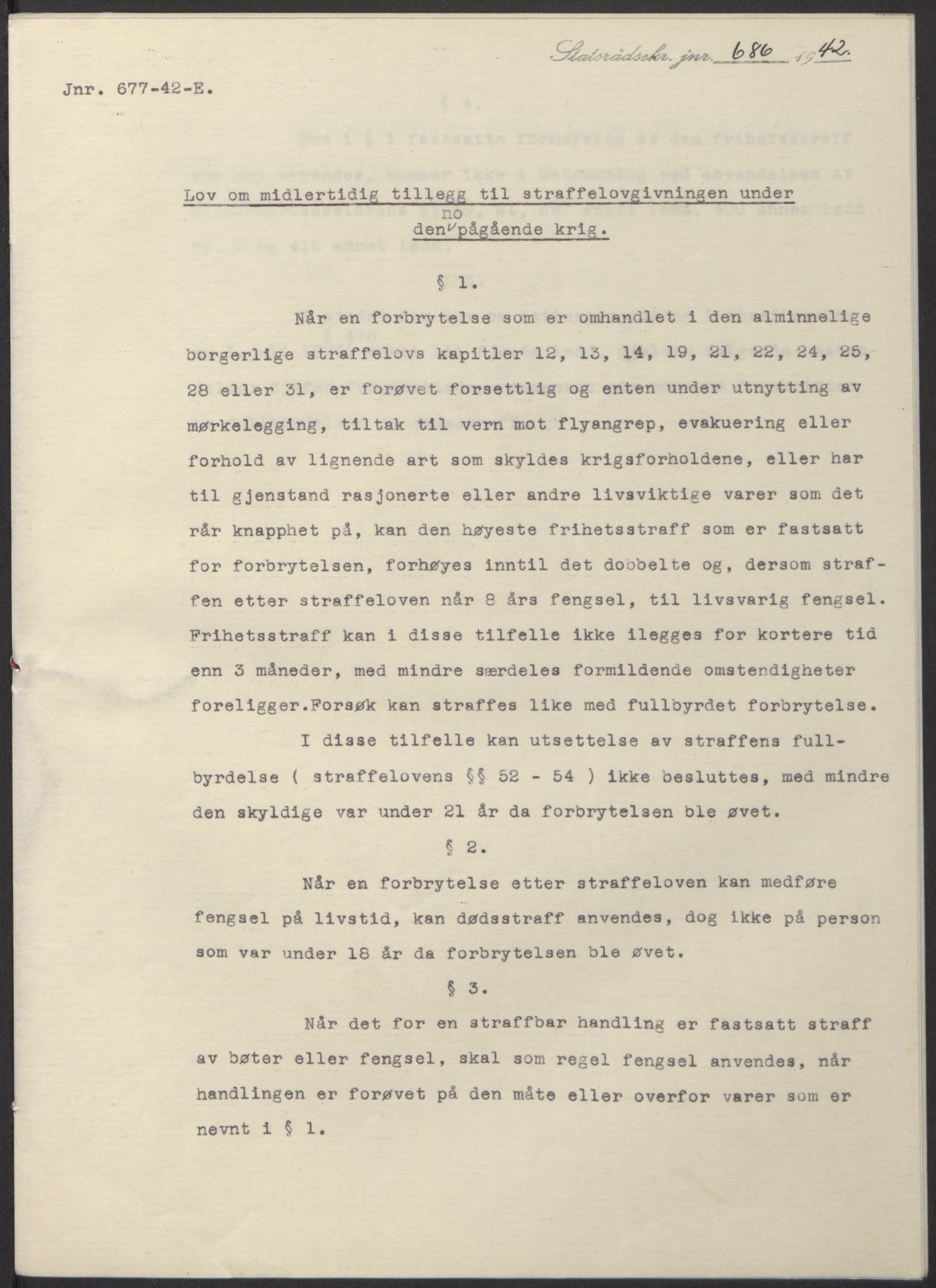 NS-administrasjonen 1940-1945 (Statsrådsekretariatet, de kommisariske statsråder mm), RA/S-4279/D/Db/L0098: Lover II, 1942, p. 358