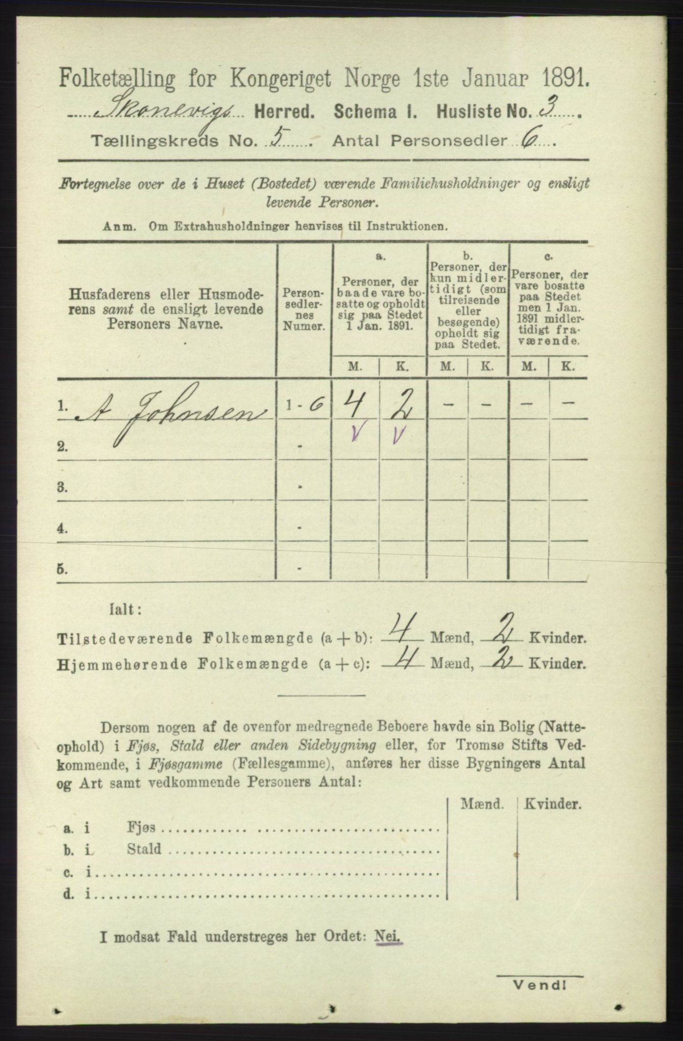 RA, 1891 census for 1212 Skånevik, 1891, p. 1223