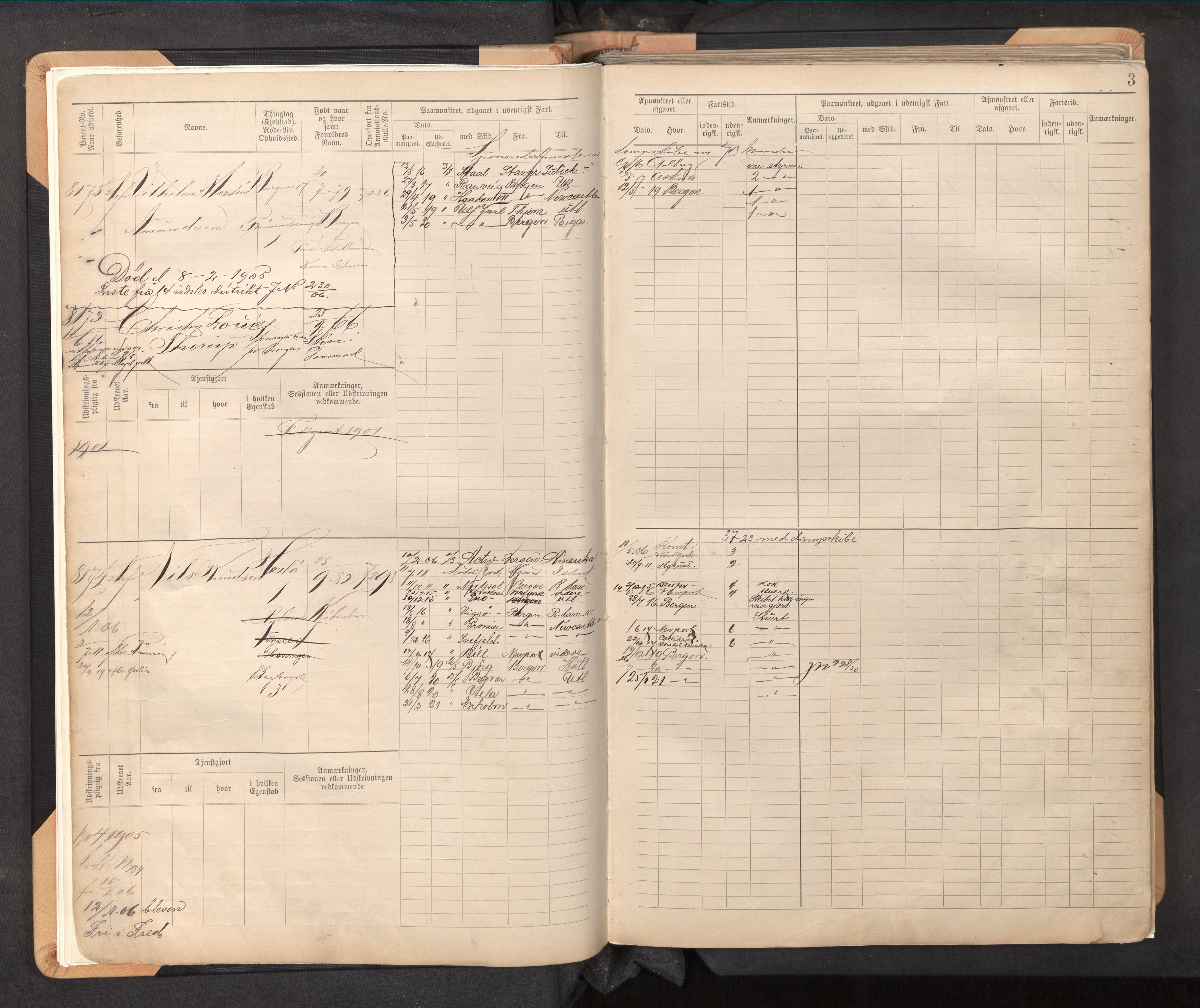 Innrulleringssjefen i Bergen, AV/SAB-A-100050/F/Fc/L0013: Sjøfartshovedrulle, nr. 8169 - 8766, 1900-1910, p. 3
