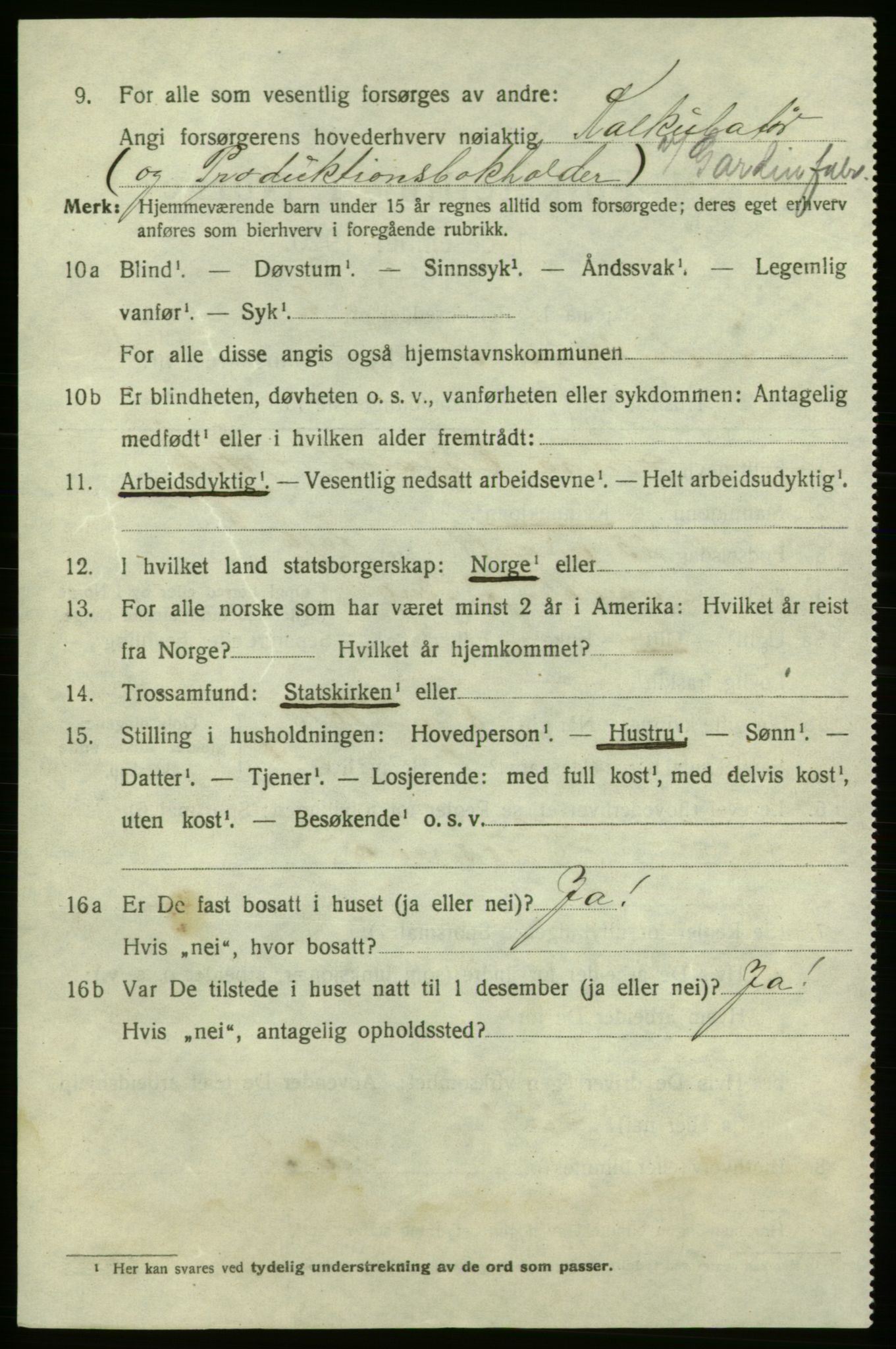 SAO, 1920 census for Fredrikshald, 1920, p. 25090