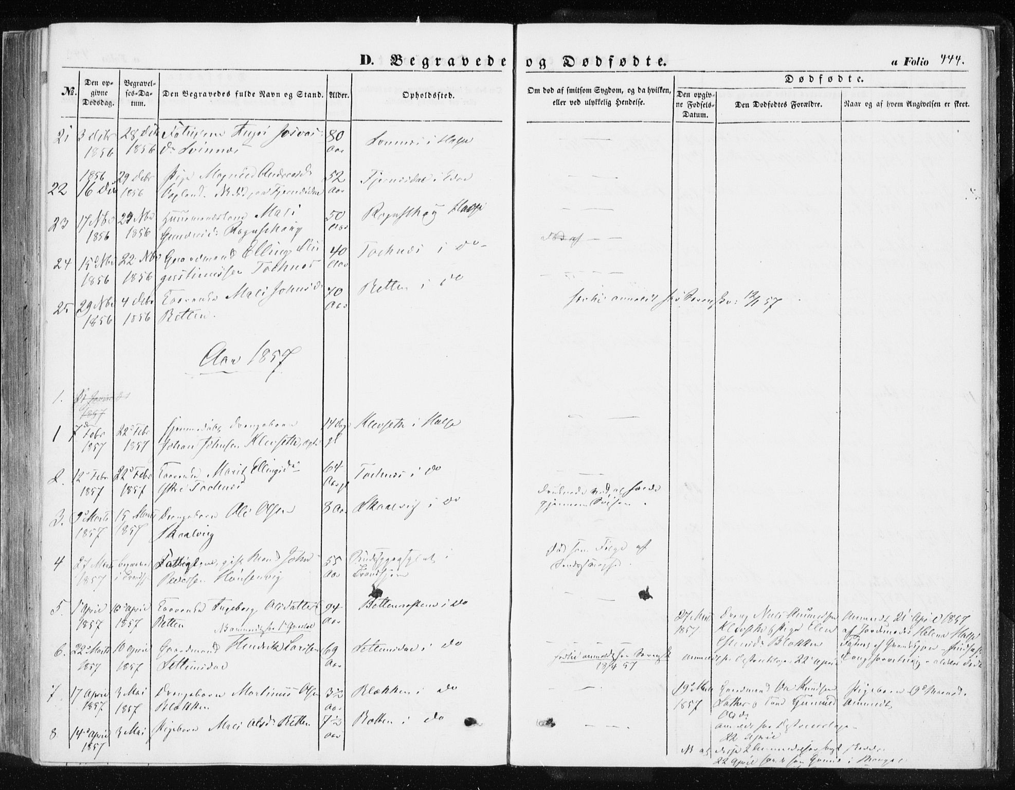 Ministerialprotokoller, klokkerbøker og fødselsregistre - Møre og Romsdal, SAT/A-1454/576/L0883: Parish register (official) no. 576A01, 1849-1865, p. 444