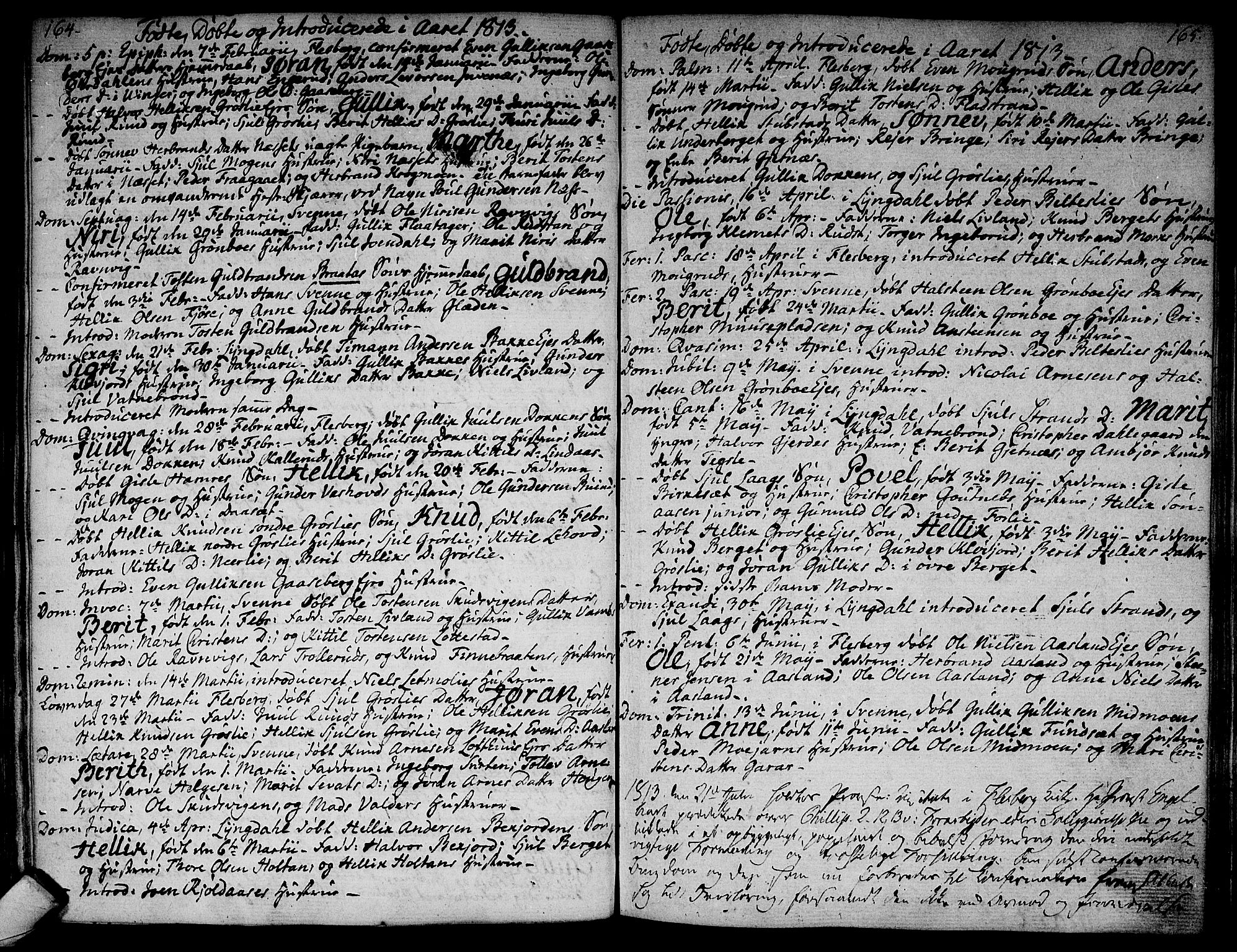 Flesberg kirkebøker, AV/SAKO-A-18/F/Fa/L0004: Parish register (official) no. I 4, 1788-1815, p. 164-165