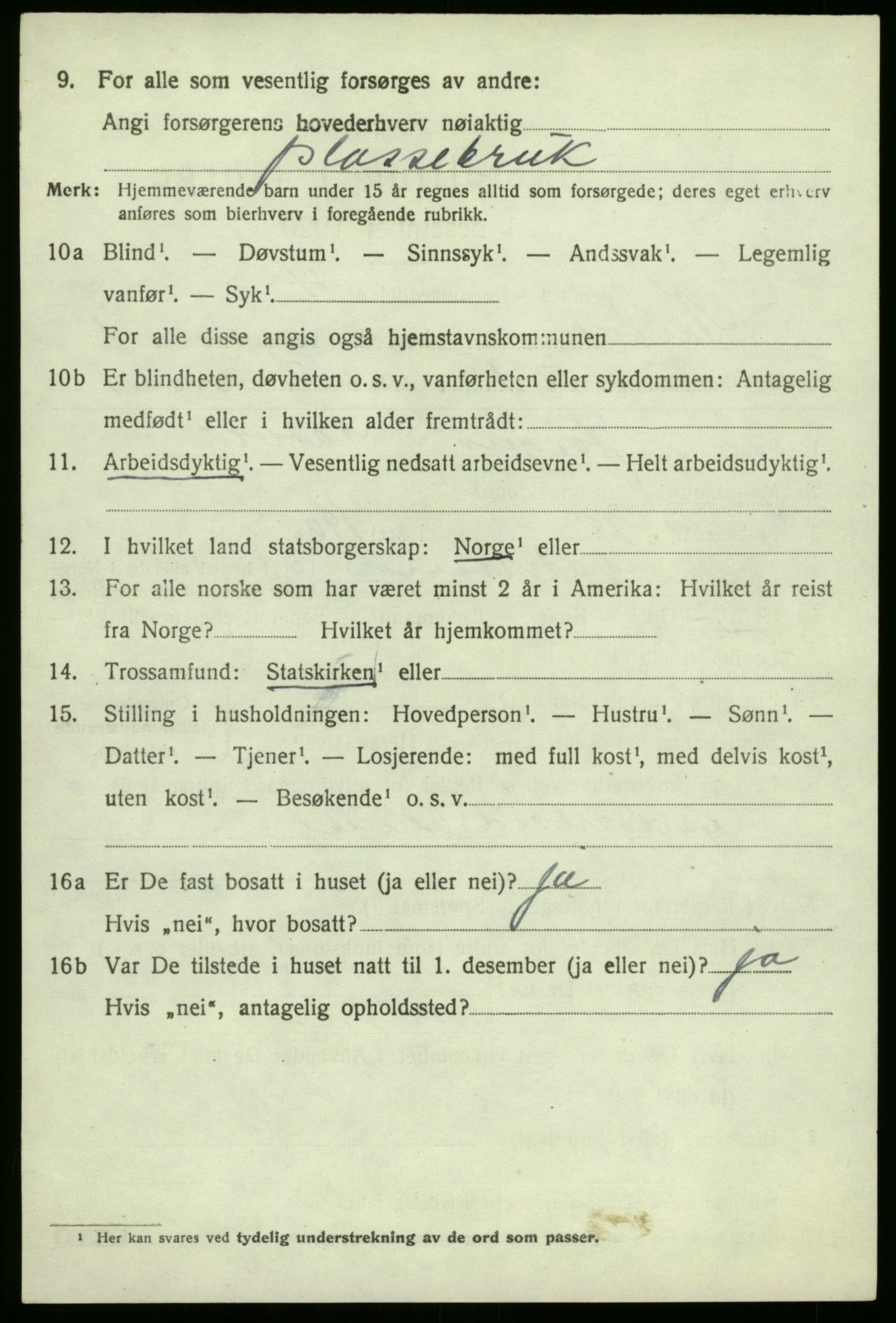 SAB, 1920 census for Årdal, 1920, p. 510