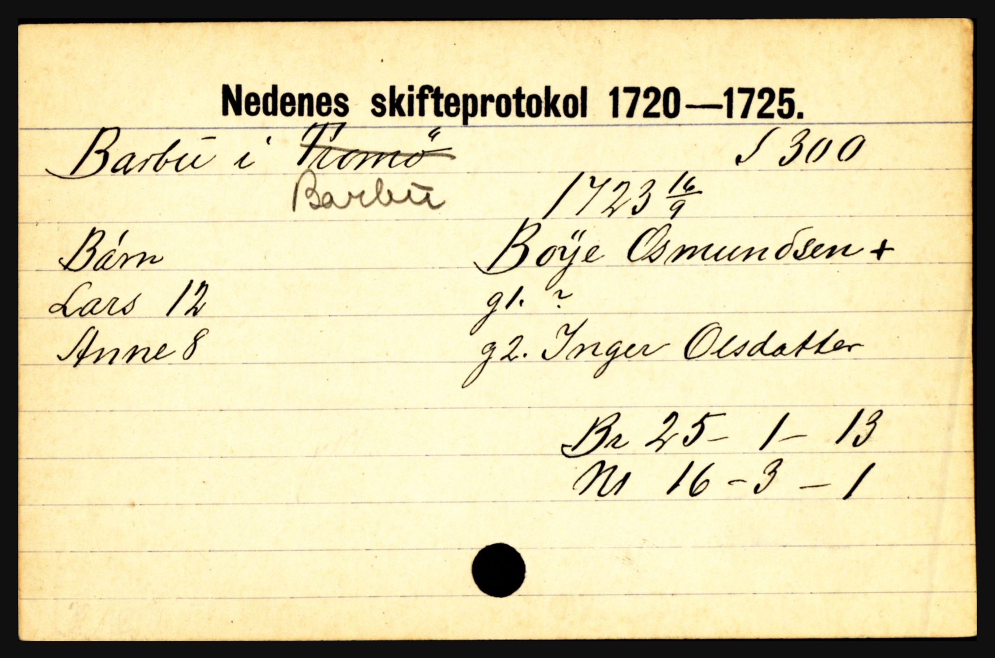 Nedenes sorenskriveri før 1824, AV/SAK-1221-0007/H, p. 1589