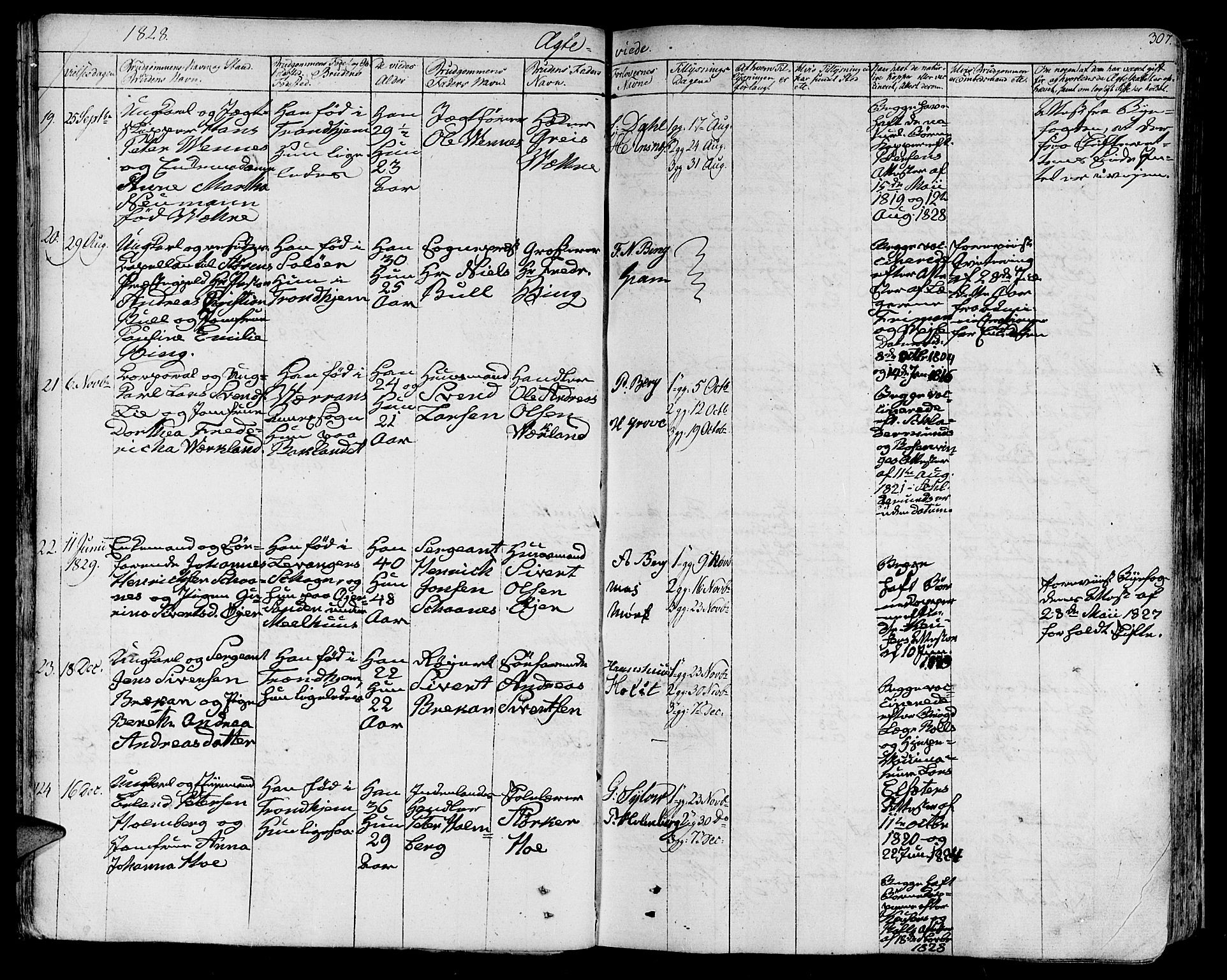 Ministerialprotokoller, klokkerbøker og fødselsregistre - Sør-Trøndelag, SAT/A-1456/602/L0109: Parish register (official) no. 602A07, 1821-1840, p. 307