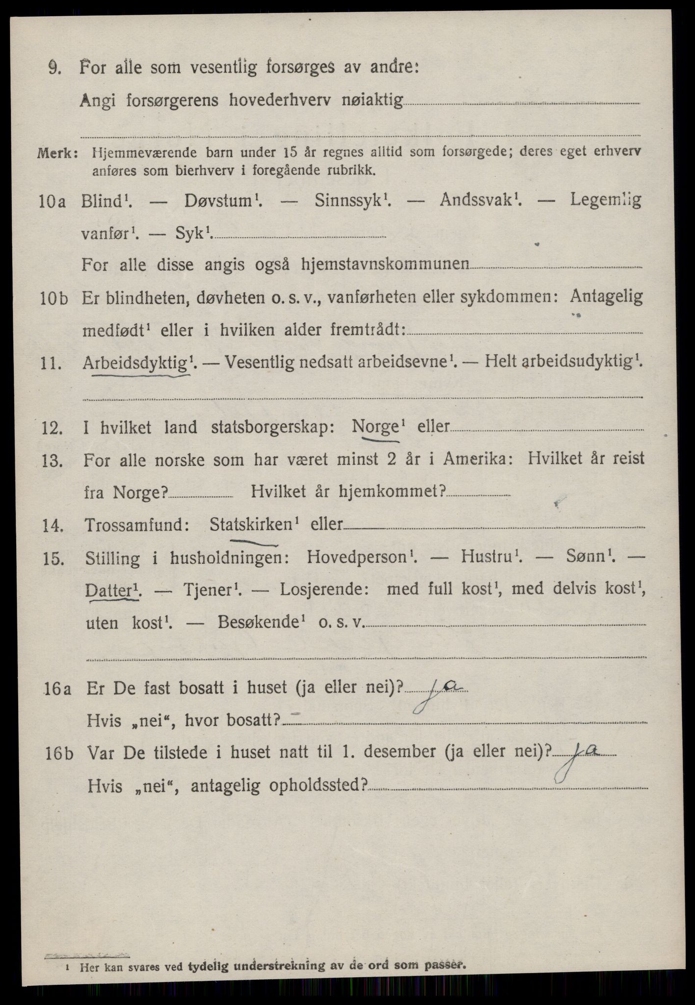 SAT, 1920 census for Giske, 1920, p. 2609