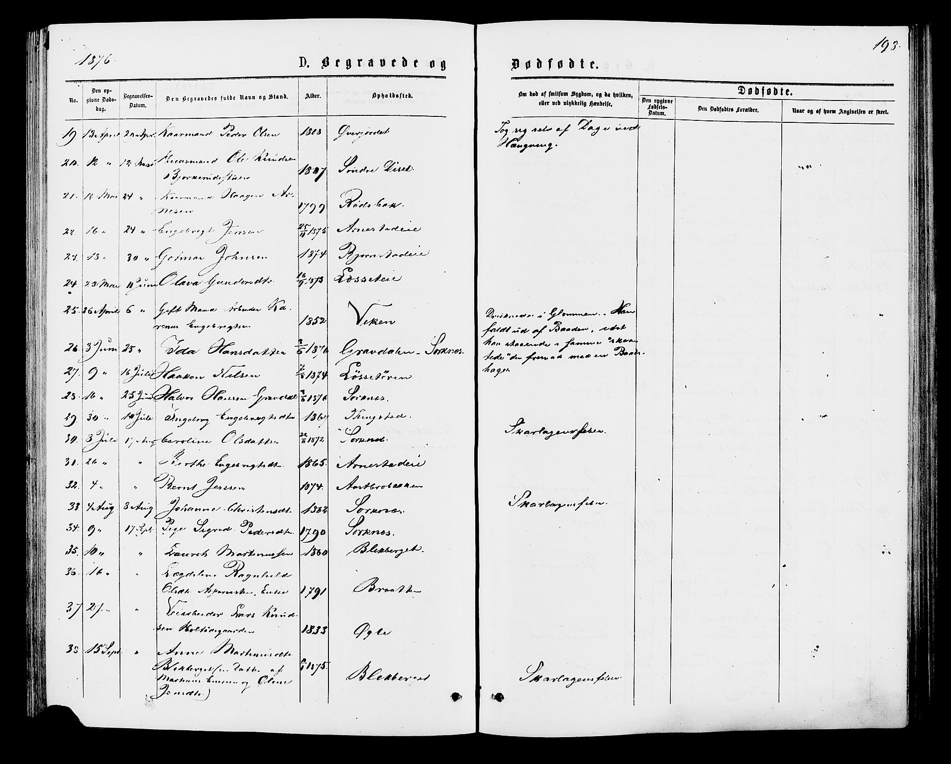 Åmot prestekontor, Hedmark, AV/SAH-PREST-056/H/Ha/Haa/L0009: Parish register (official) no. 9, 1875-1883, p. 198