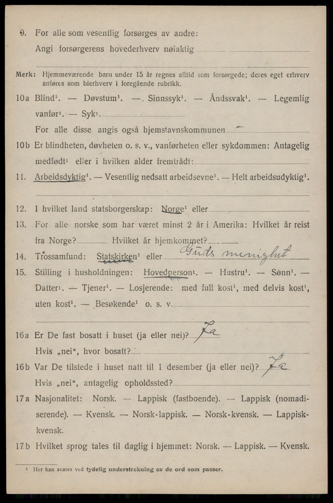 SAT, 1920 census for Flakstad, 1920, p. 3384