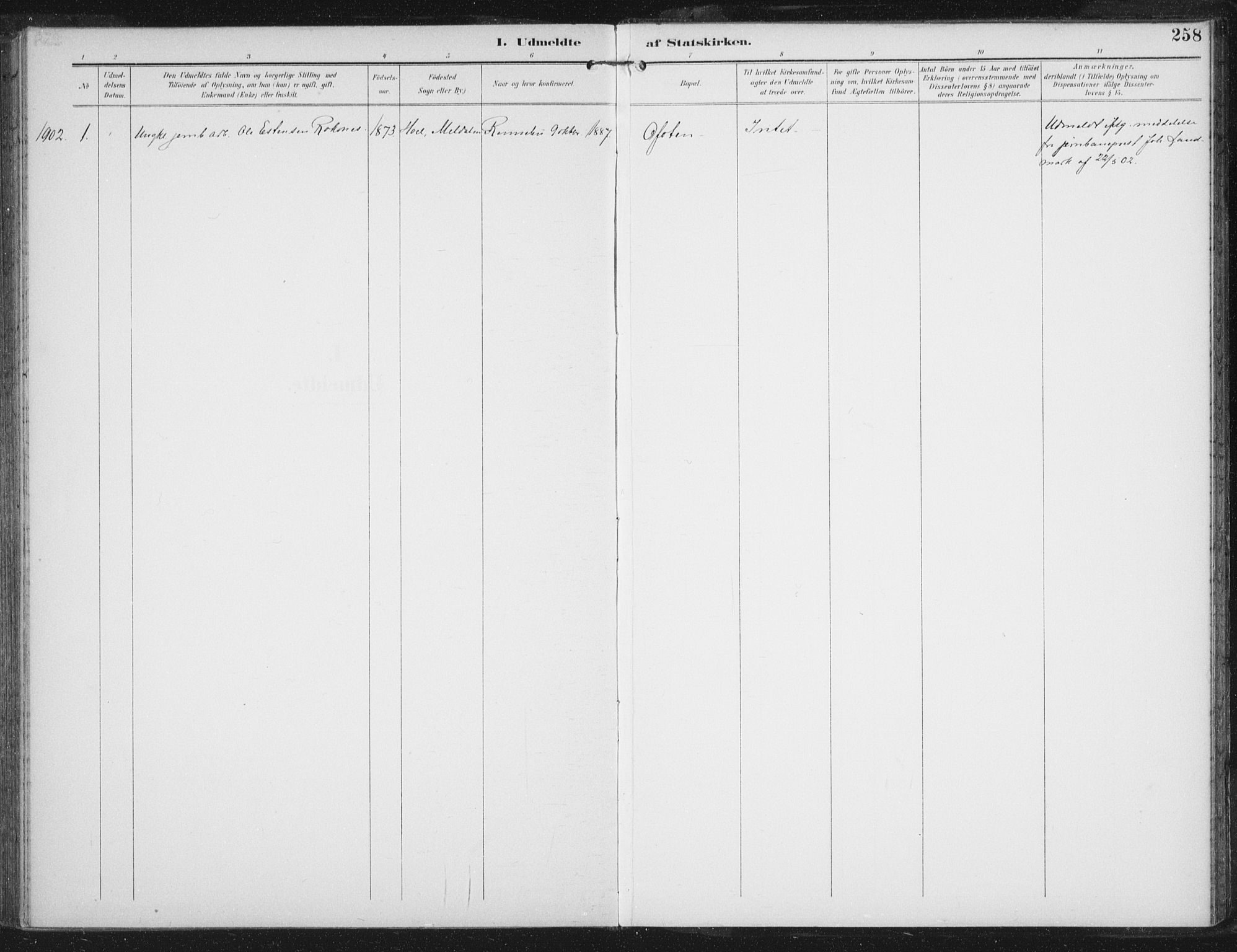 Ministerialprotokoller, klokkerbøker og fødselsregistre - Sør-Trøndelag, SAT/A-1456/674/L0872: Parish register (official) no. 674A04, 1897-1907, p. 258