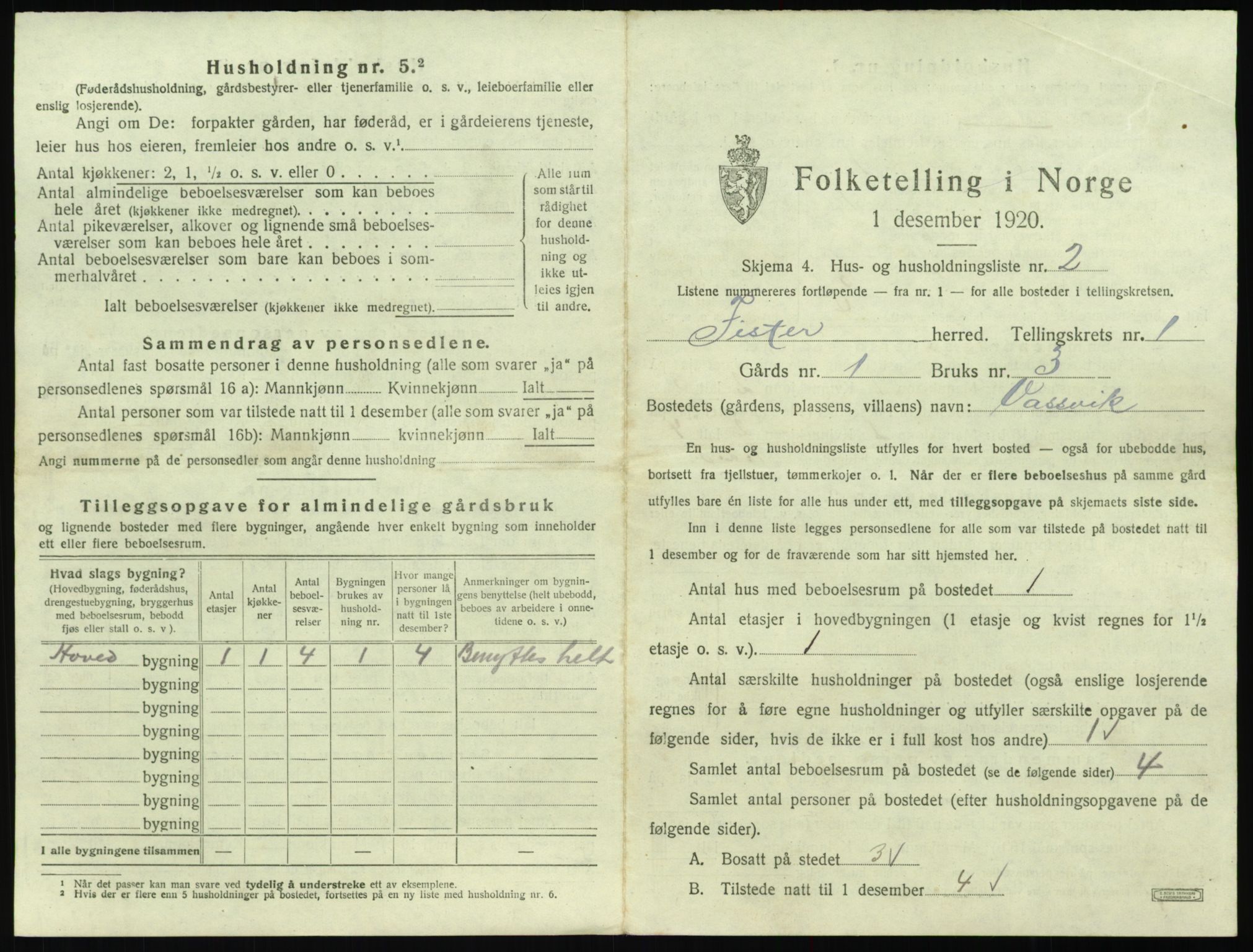 SAST, 1920 census for Fister, 1920, p. 35