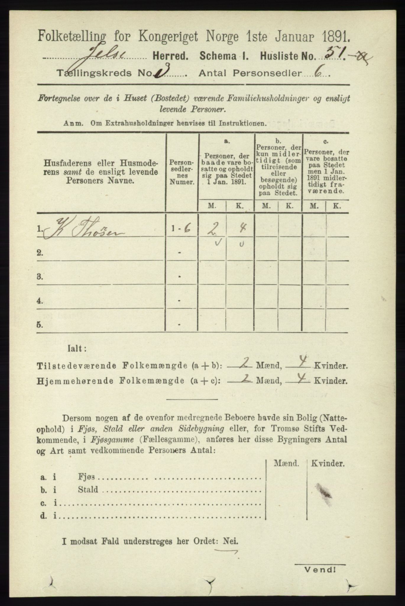 RA, 1891 census for 1138 Jelsa, 1891, p. 368