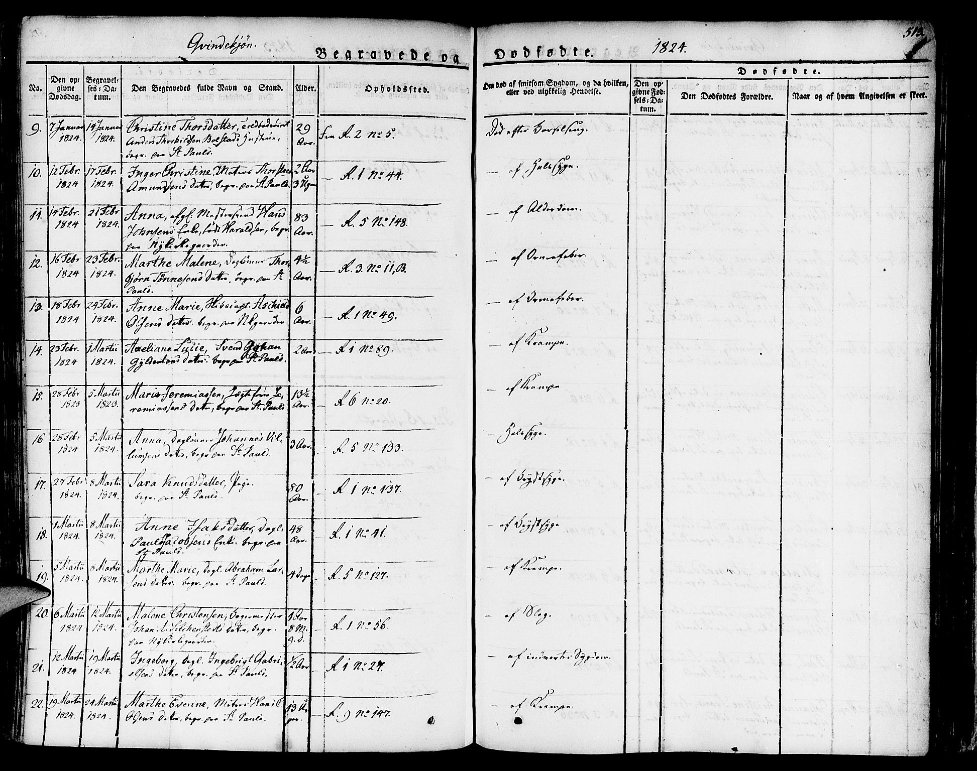 Nykirken Sokneprestembete, AV/SAB-A-77101/H/Haa/L0012: Parish register (official) no. A 12, 1821-1844, p. 513