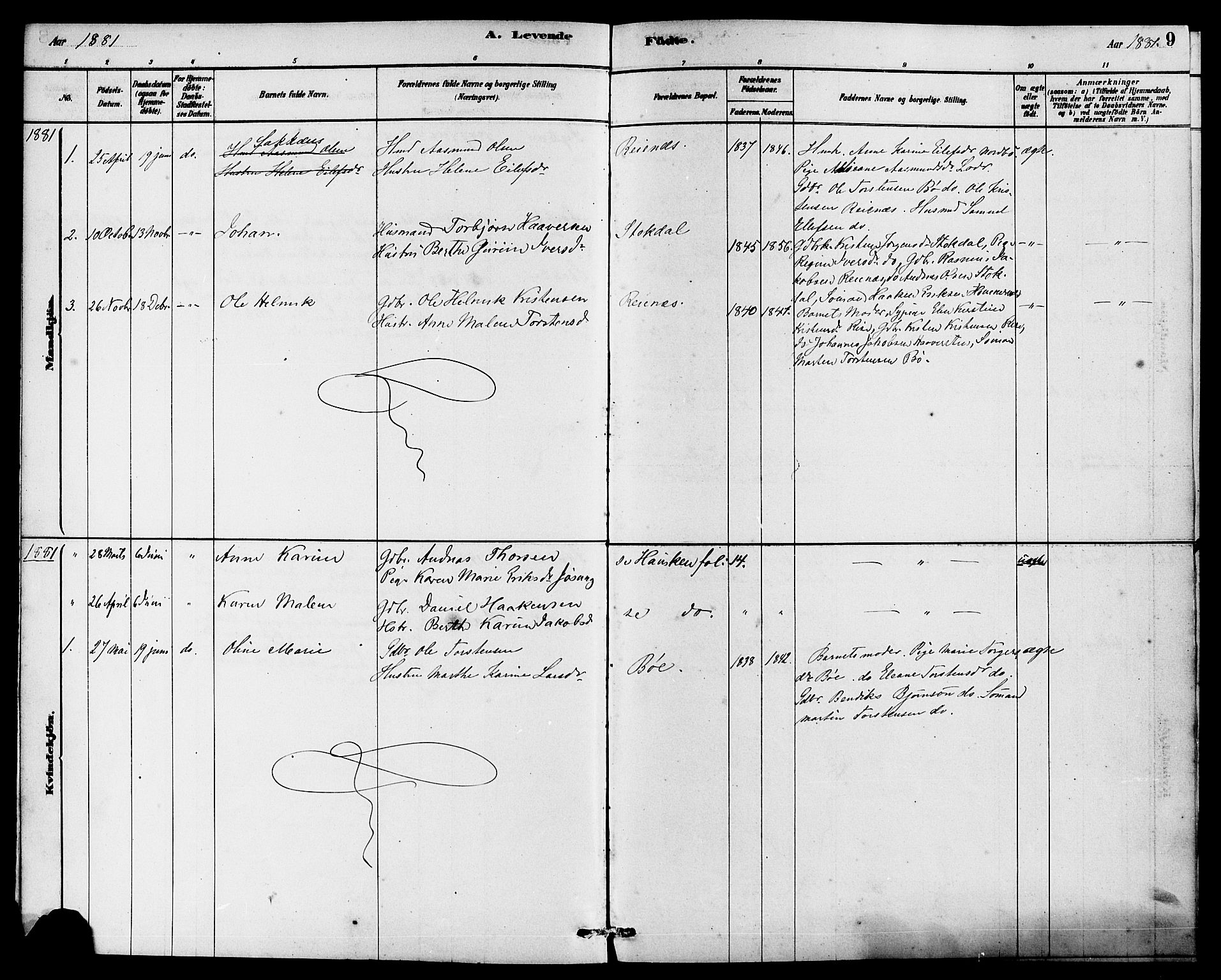 Rennesøy sokneprestkontor, SAST/A -101827/H/Ha/Haa/L0008: Parish register (official) no. A 8, 1878-1890, p. 9