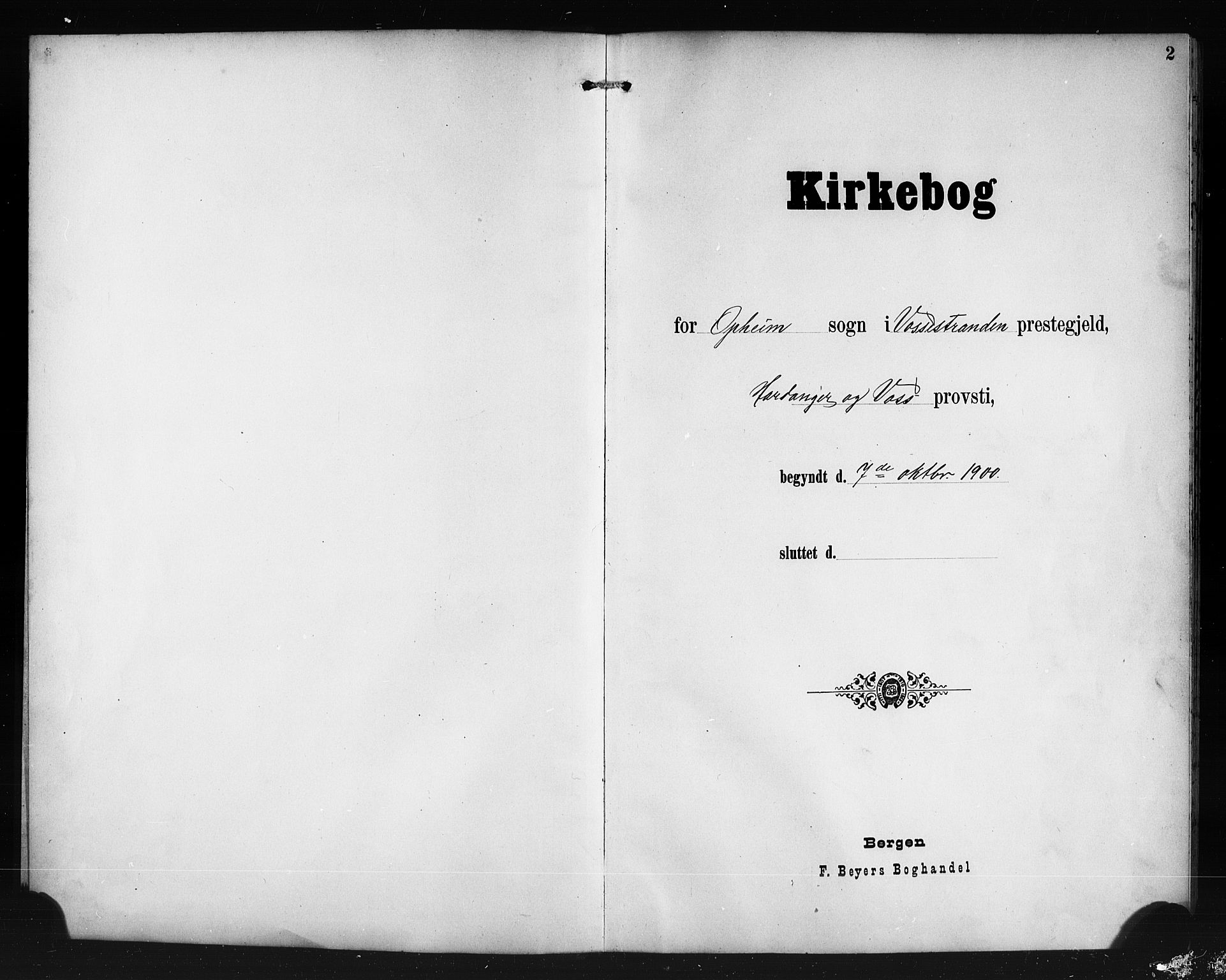 Vossestrand Sokneprestembete, AV/SAB-A-79101/H/Hab: Parish register (copy) no. A 3, 1900-1918, p. 2