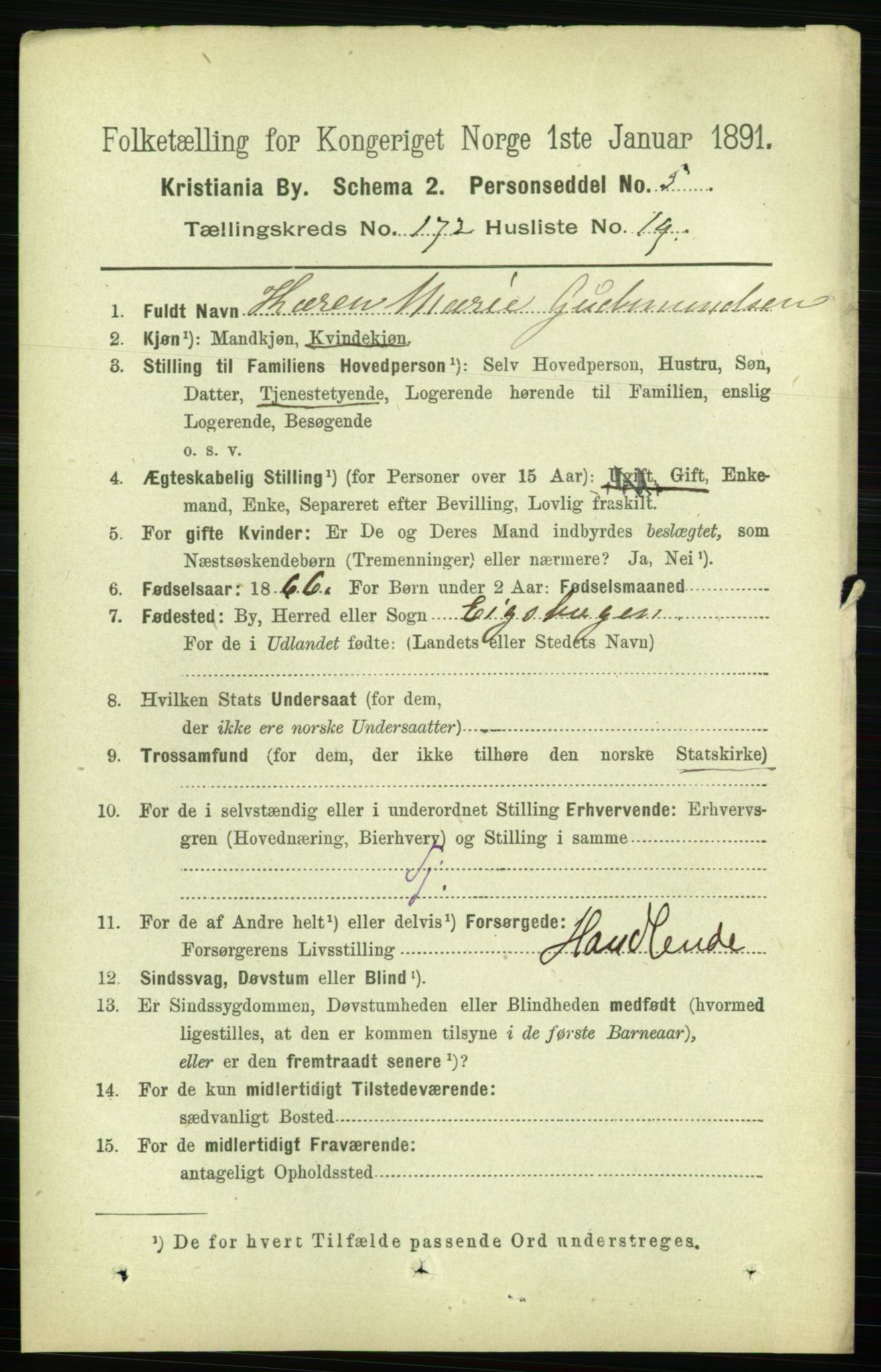 RA, 1891 census for 0301 Kristiania, 1891, p. 102458