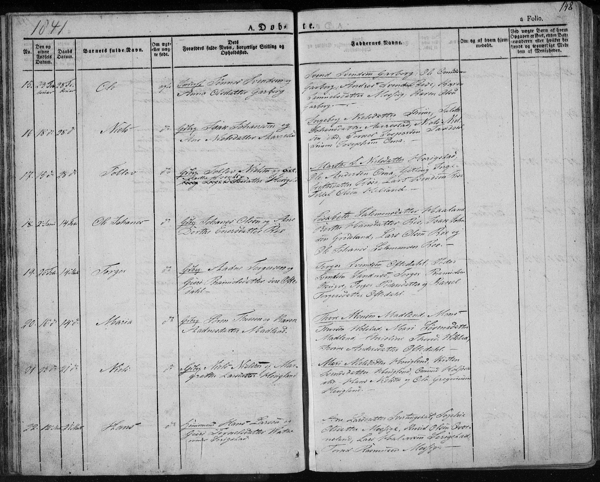 Lye sokneprestkontor, AV/SAST-A-101794/001/30BA/L0004: Parish register (official) no. A 4, 1826-1841, p. 148