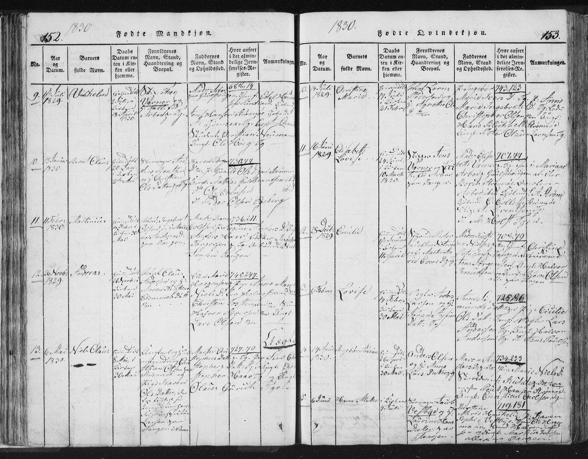 Strømsø kirkebøker, AV/SAKO-A-246/F/Fb/L0004: Parish register (official) no. II 4, 1814-1843, p. 152-153