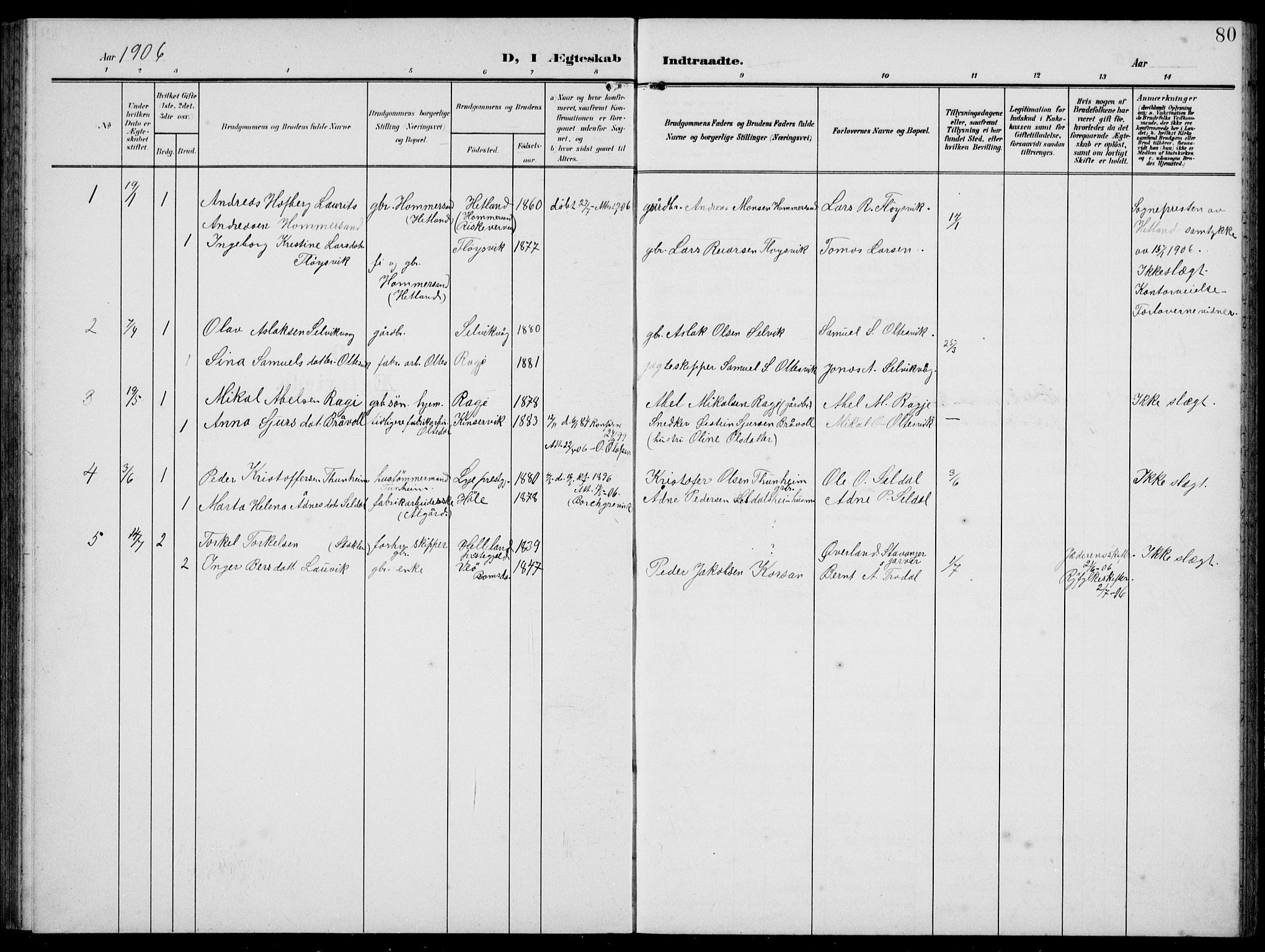 Høgsfjord sokneprestkontor, SAST/A-101624/H/Ha/Hab/L0004: Parish register (copy) no. B 4, 1906-1938, p. 80