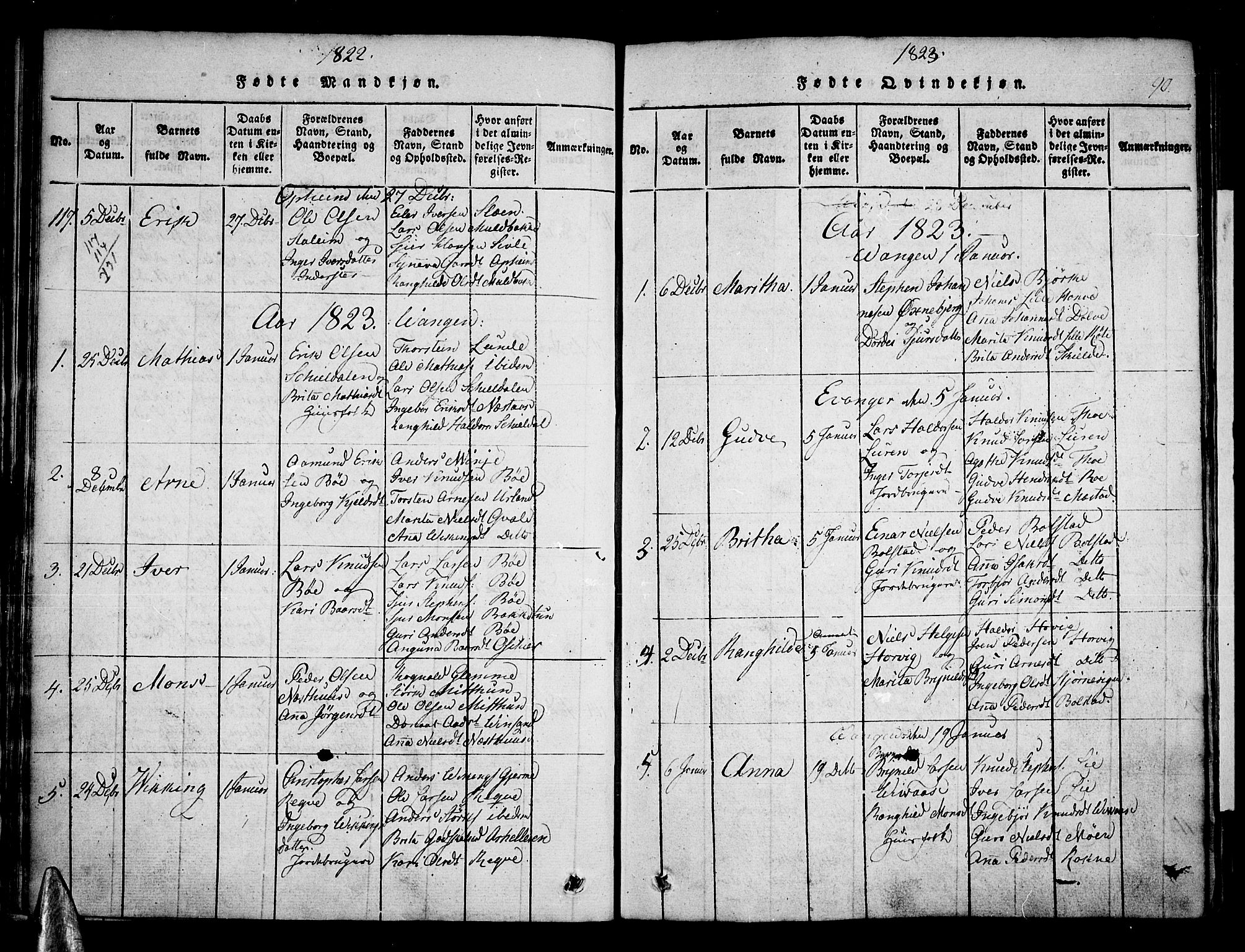 Voss sokneprestembete, AV/SAB-A-79001/H/Haa: Parish register (official) no. A 11, 1816-1827, p. 90