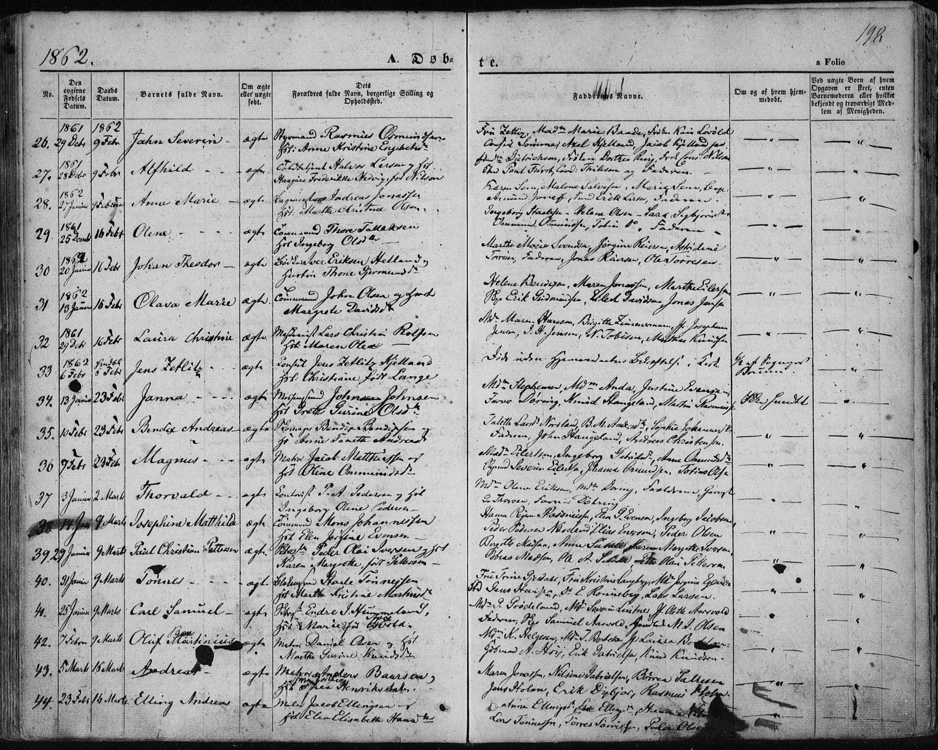 Domkirken sokneprestkontor, AV/SAST-A-101812/001/30/30BA/L0017: Parish register (official) no. A 16, 1855-1867, p. 198