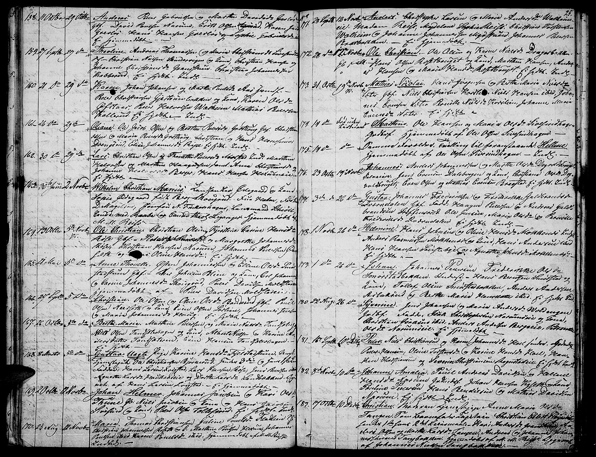 Vestre Toten prestekontor, SAH/PREST-108/H/Ha/Hab/L0003: Parish register (copy) no. 3, 1846-1854, p. 25
