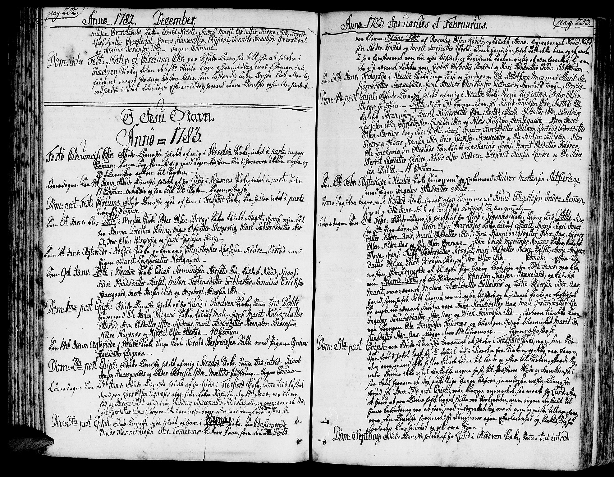 Ministerialprotokoller, klokkerbøker og fødselsregistre - Møre og Romsdal, AV/SAT-A-1454/547/L0600: Parish register (official) no. 547A02, 1765-1799, p. 252-253
