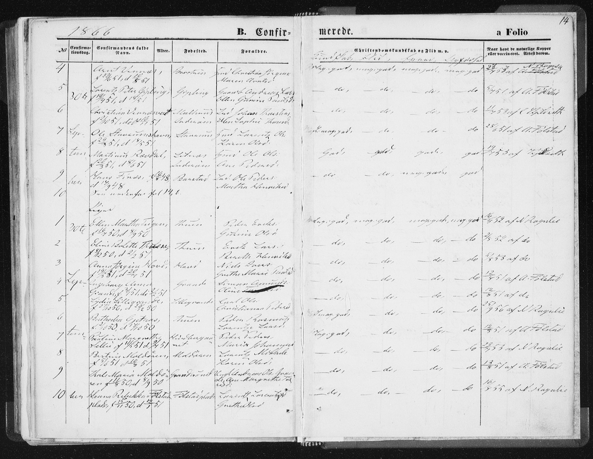Ministerialprotokoller, klokkerbøker og fødselsregistre - Nord-Trøndelag, SAT/A-1458/744/L0418: Parish register (official) no. 744A02, 1843-1866, p. 14