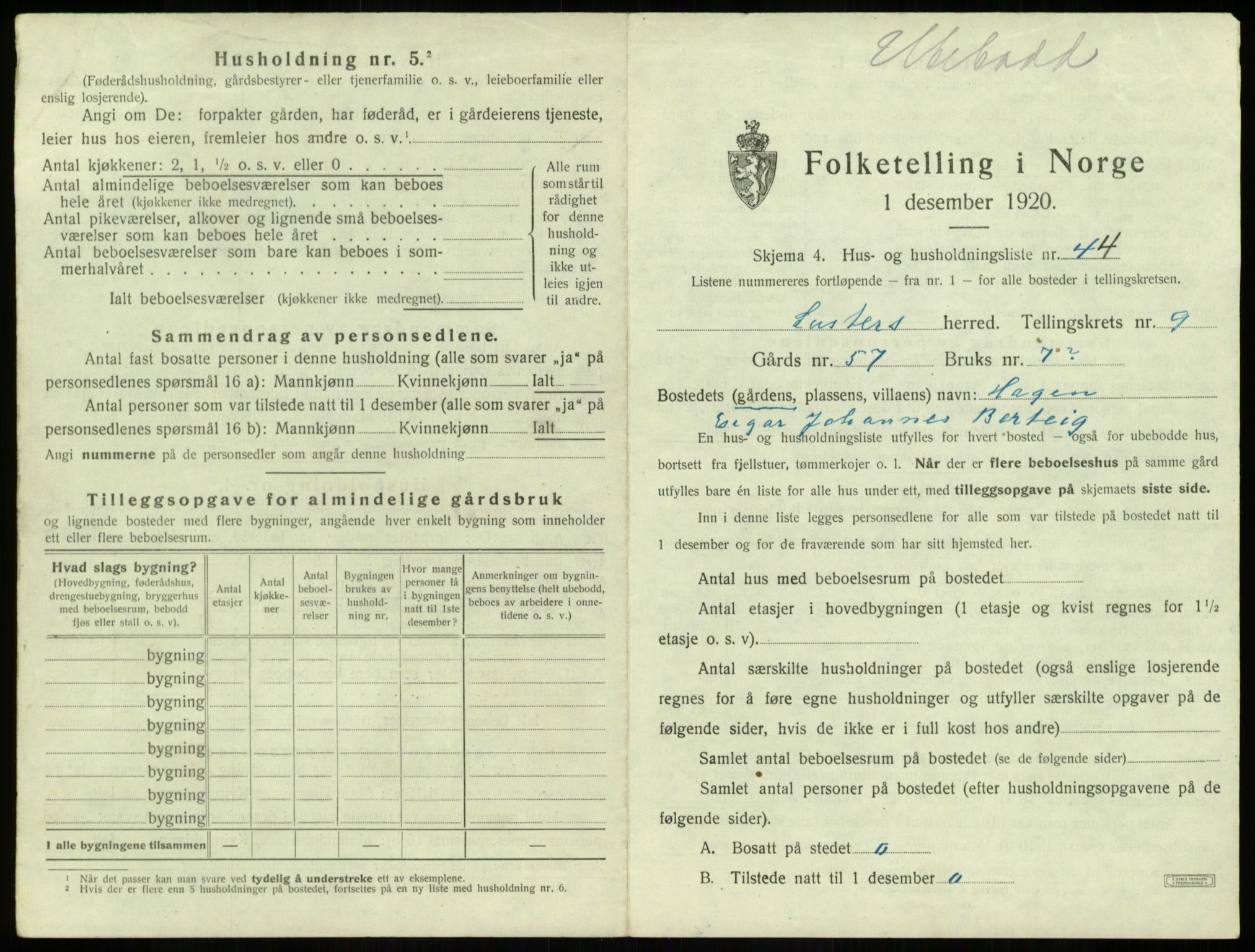 SAB, 1920 census for Luster, 1920, p. 904