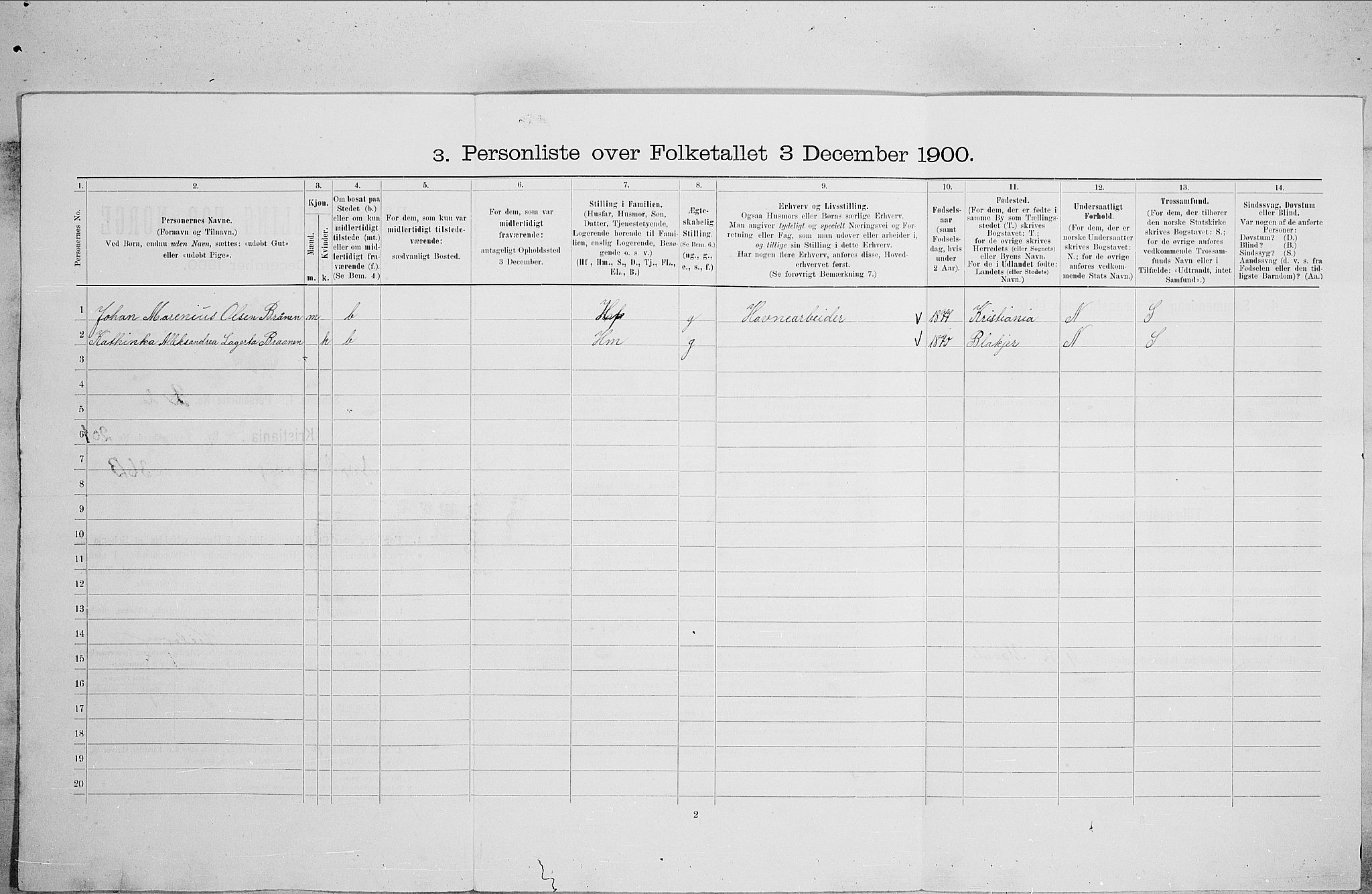 SAO, 1900 census for Kristiania, 1900, p. 66004