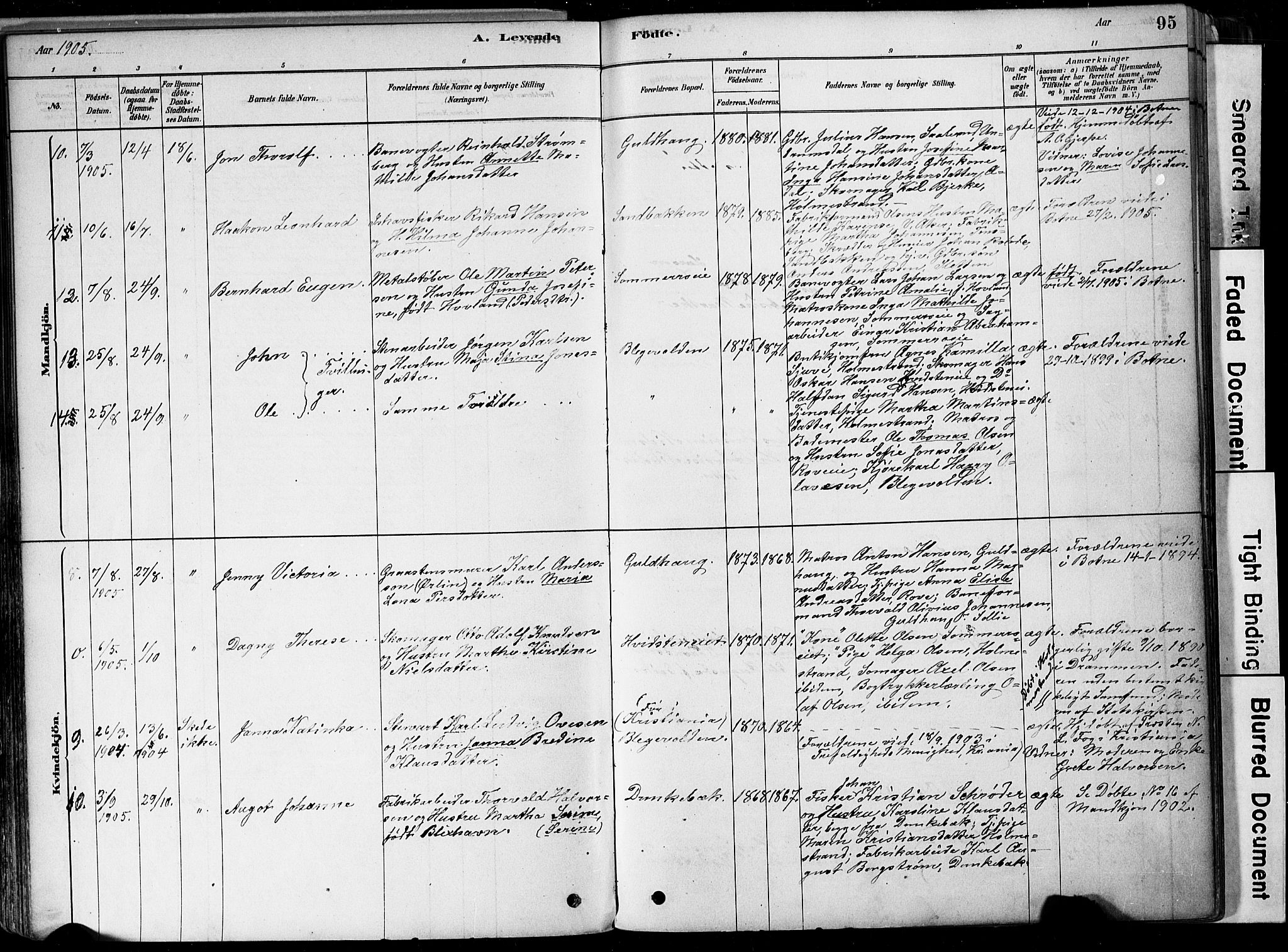 Botne kirkebøker, AV/SAKO-A-340/F/Fa/L0007: Parish register (official) no. I 7, 1878-1910, p. 95