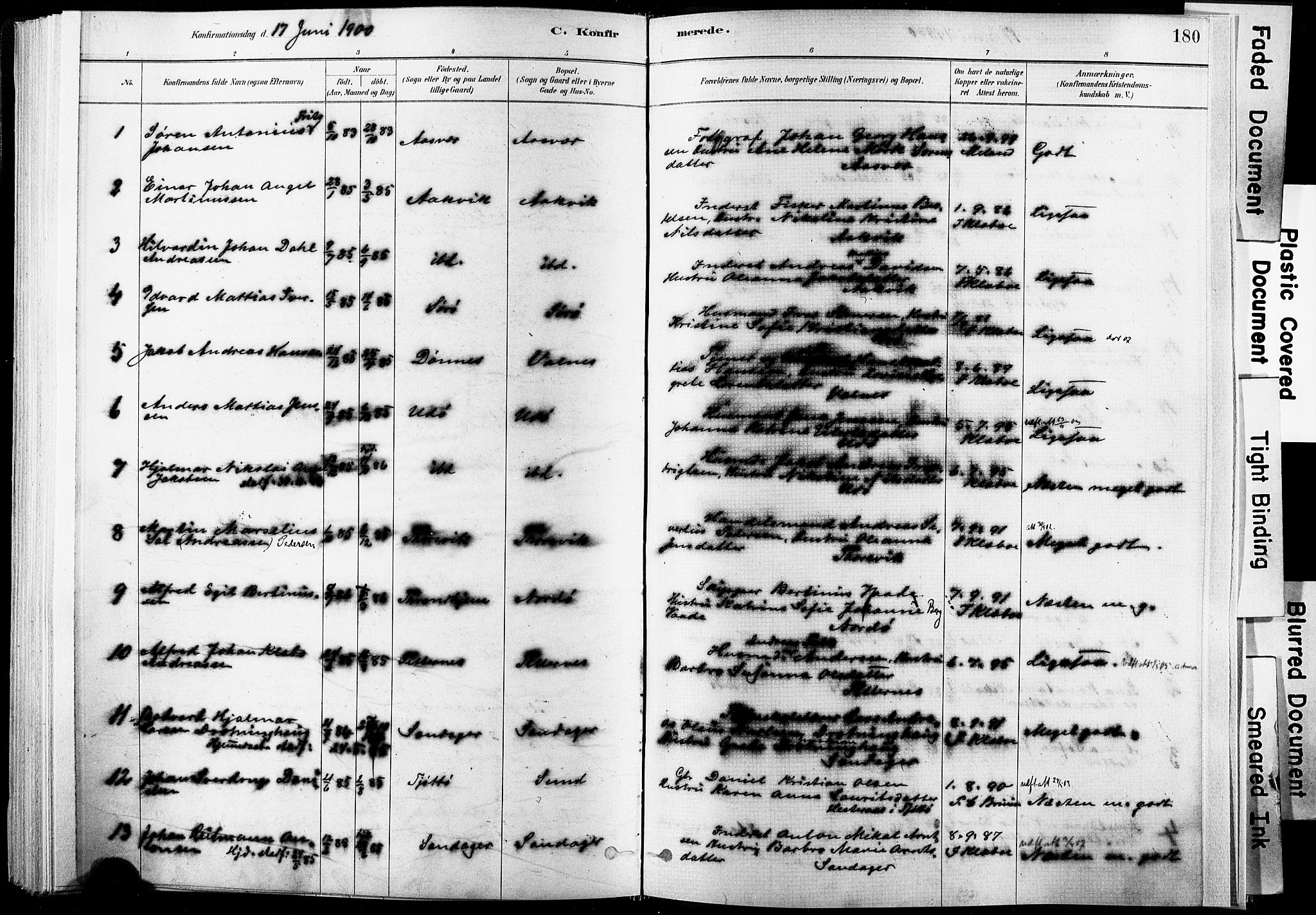 Ministerialprotokoller, klokkerbøker og fødselsregistre - Nordland, SAT/A-1459/835/L0525: Parish register (official) no. 835A03I, 1881-1910, p. 180
