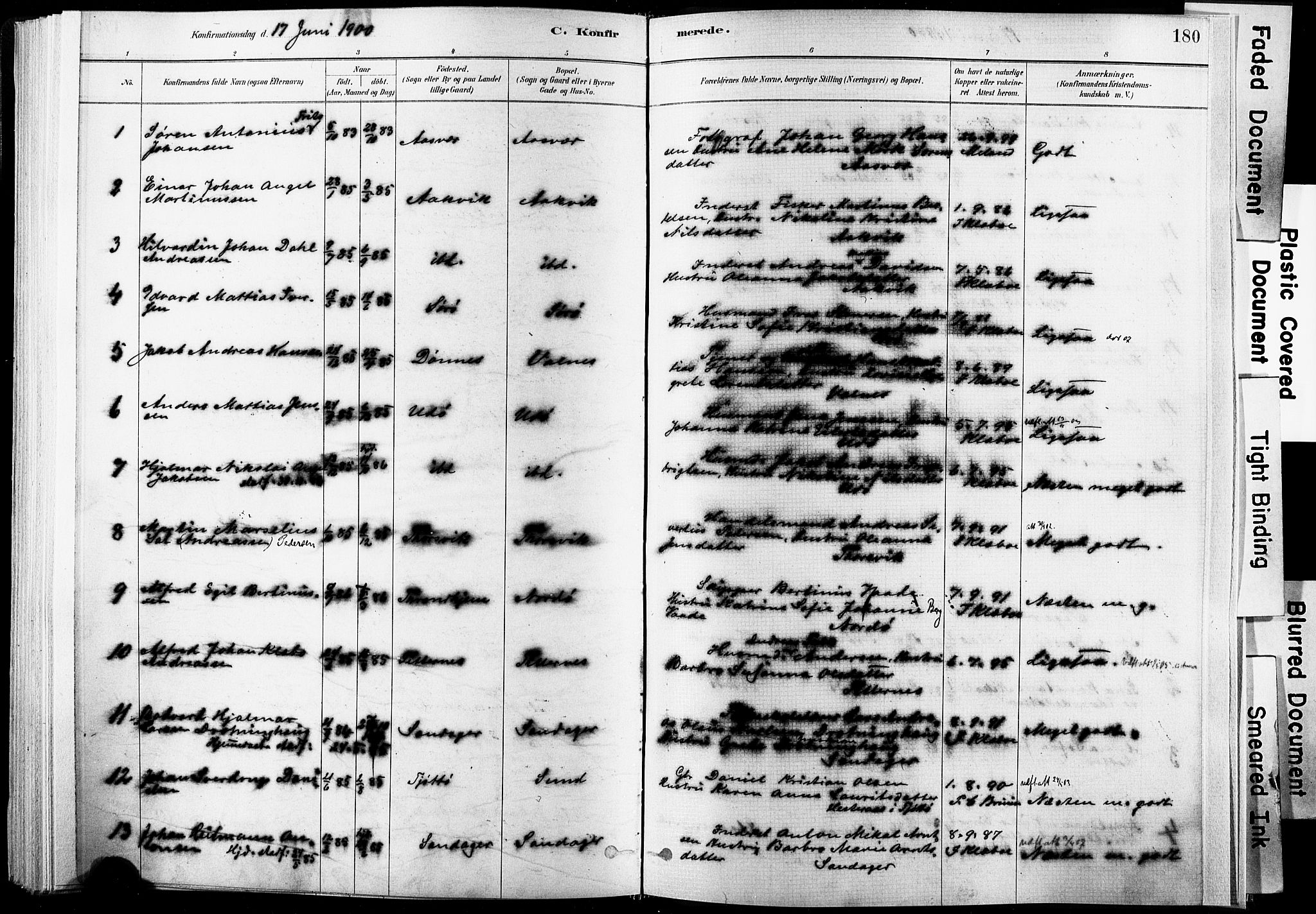 Ministerialprotokoller, klokkerbøker og fødselsregistre - Nordland, AV/SAT-A-1459/835/L0525: Parish register (official) no. 835A03I, 1881-1910, p. 180