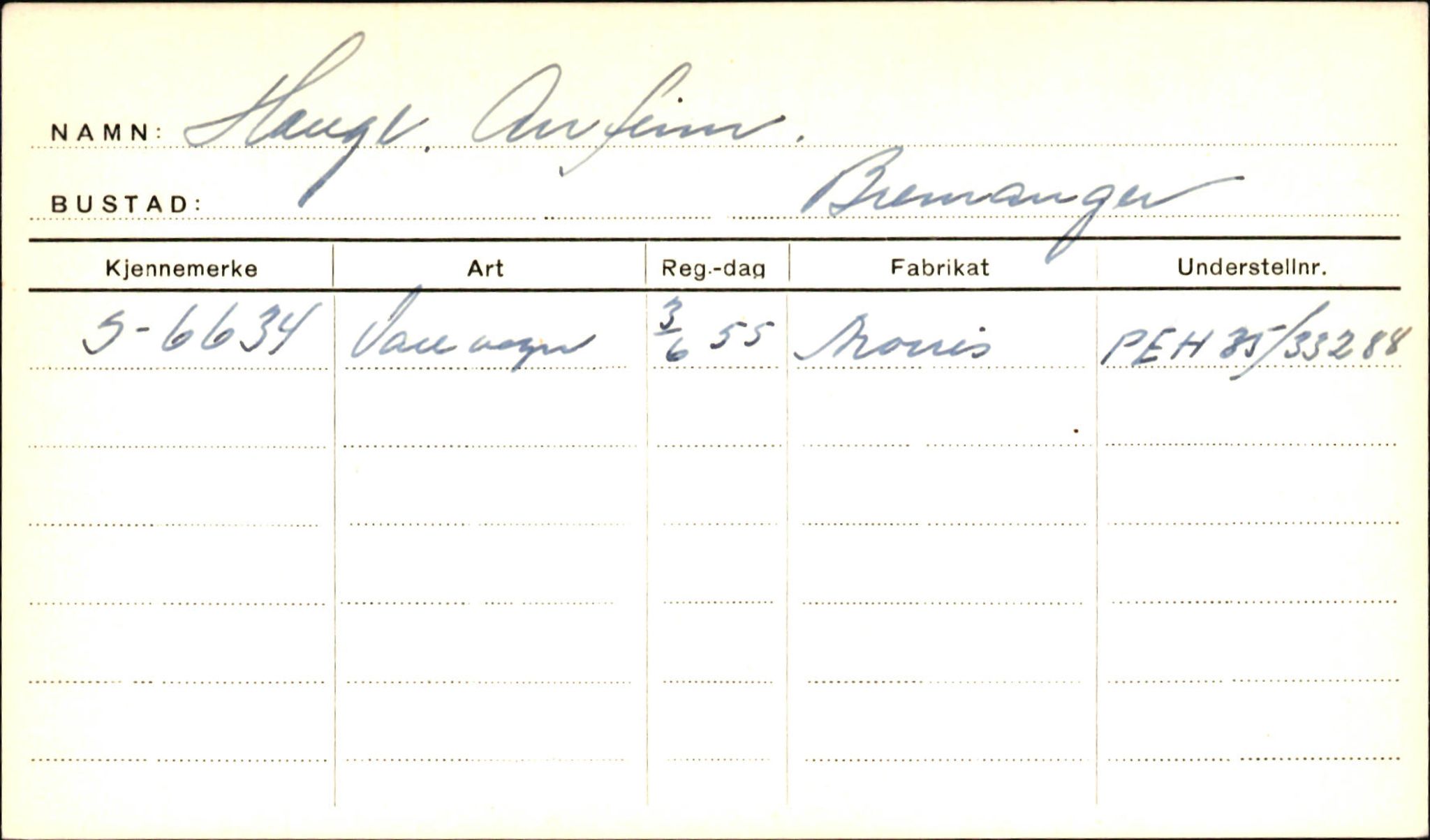 Statens vegvesen, Sogn og Fjordane vegkontor, SAB/A-5301/4/F/L0001A: Eigarregister Fjordane til 1.6.1961, 1930-1961, p. 162