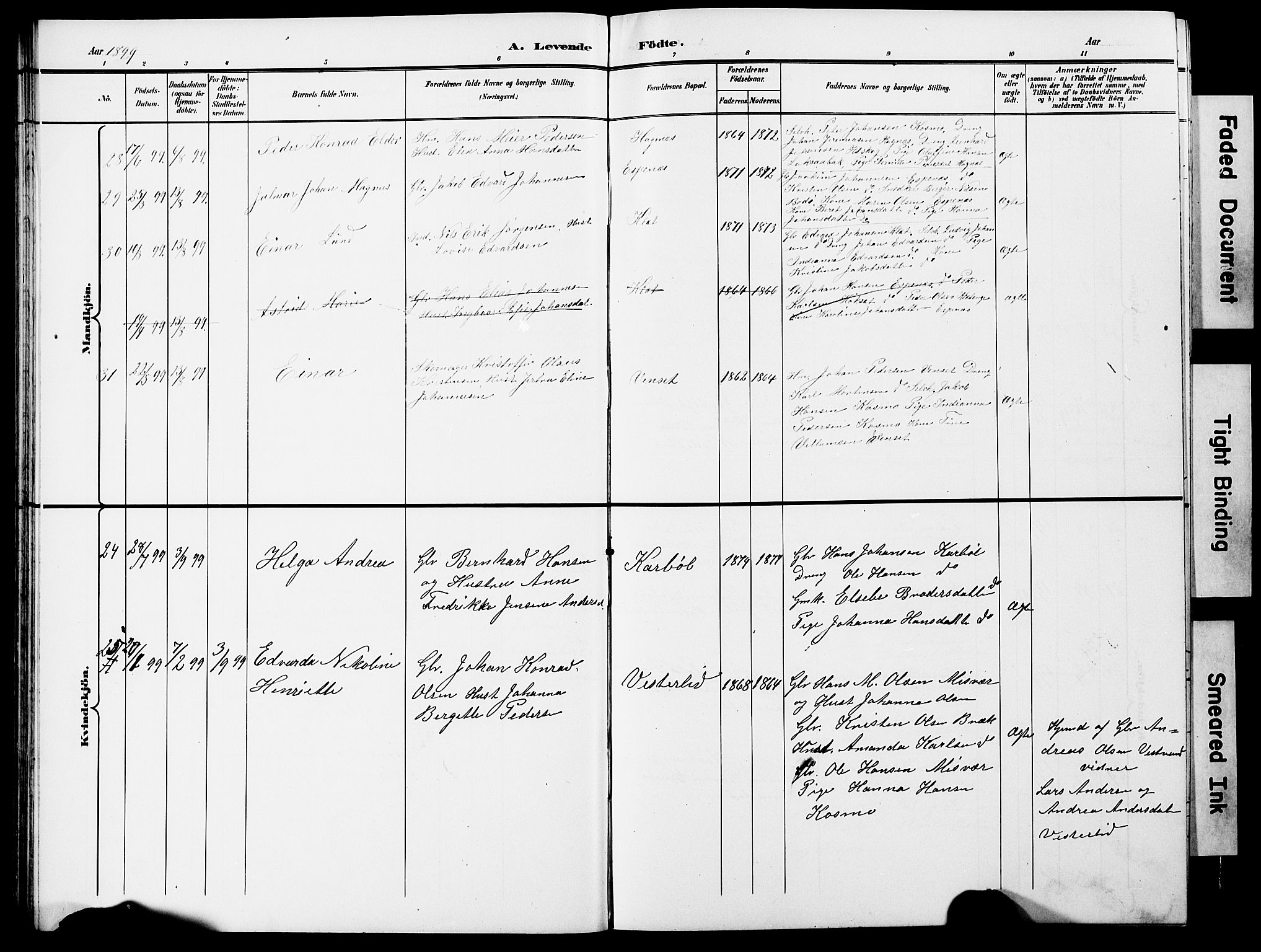 Ministerialprotokoller, klokkerbøker og fødselsregistre - Nordland, AV/SAT-A-1459/852/L0755: Parish register (copy) no. 852C06, 1895-1902