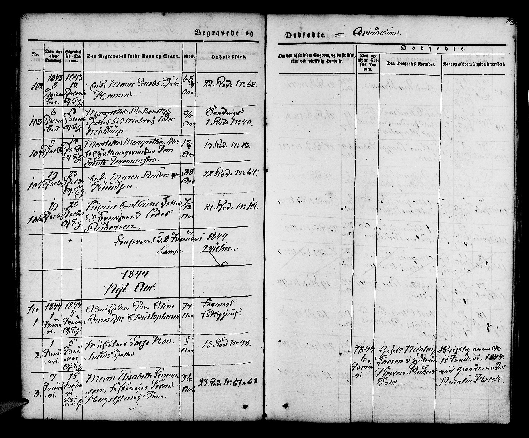 Korskirken sokneprestembete, SAB/A-76101/H/Hab: Parish register (copy) no. E 1, 1837-1851, p. 106