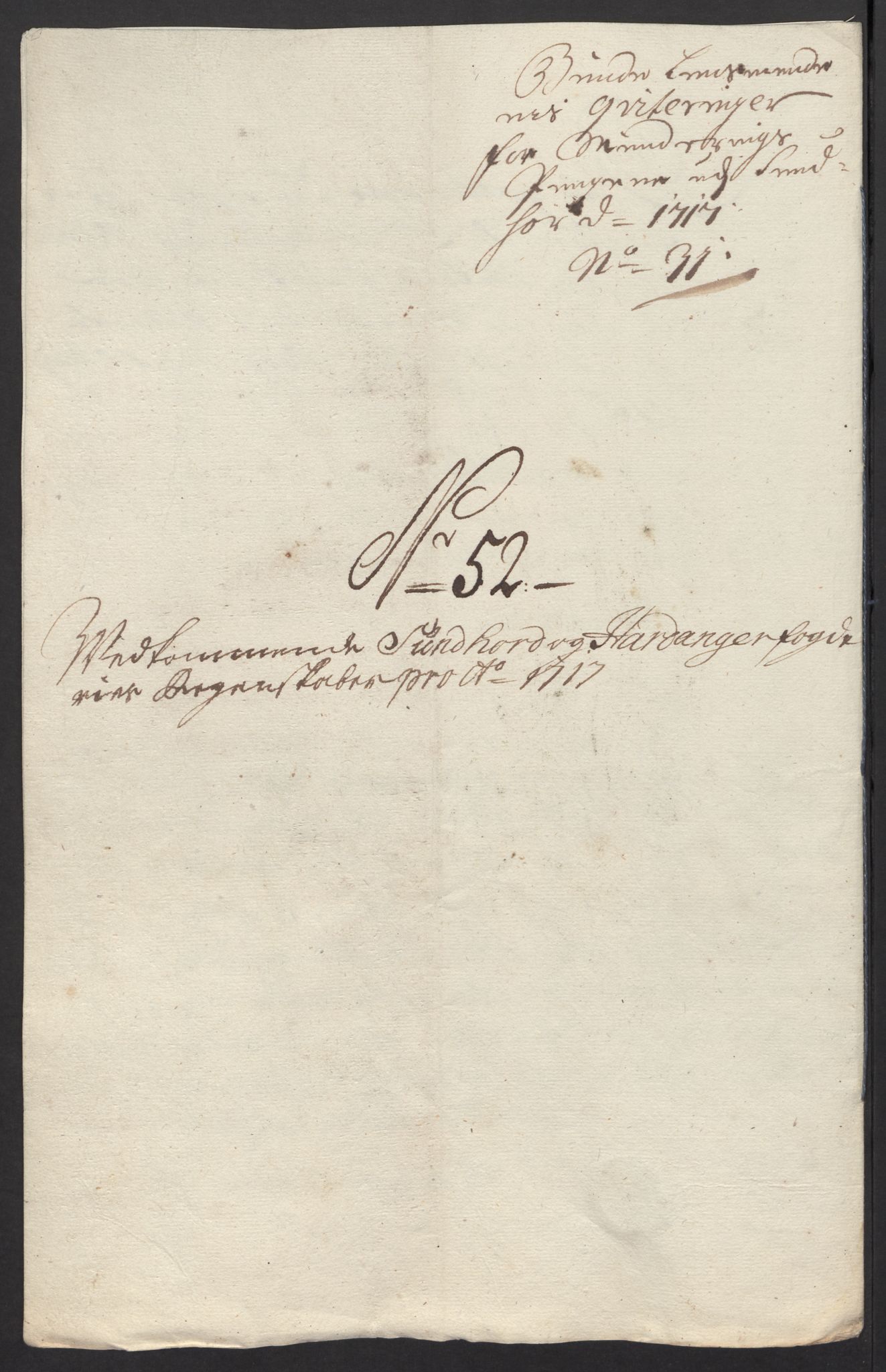 Rentekammeret inntil 1814, Reviderte regnskaper, Fogderegnskap, RA/EA-4092/R48/L2994: Fogderegnskap Sunnhordland og Hardanger, 1717, p. 292