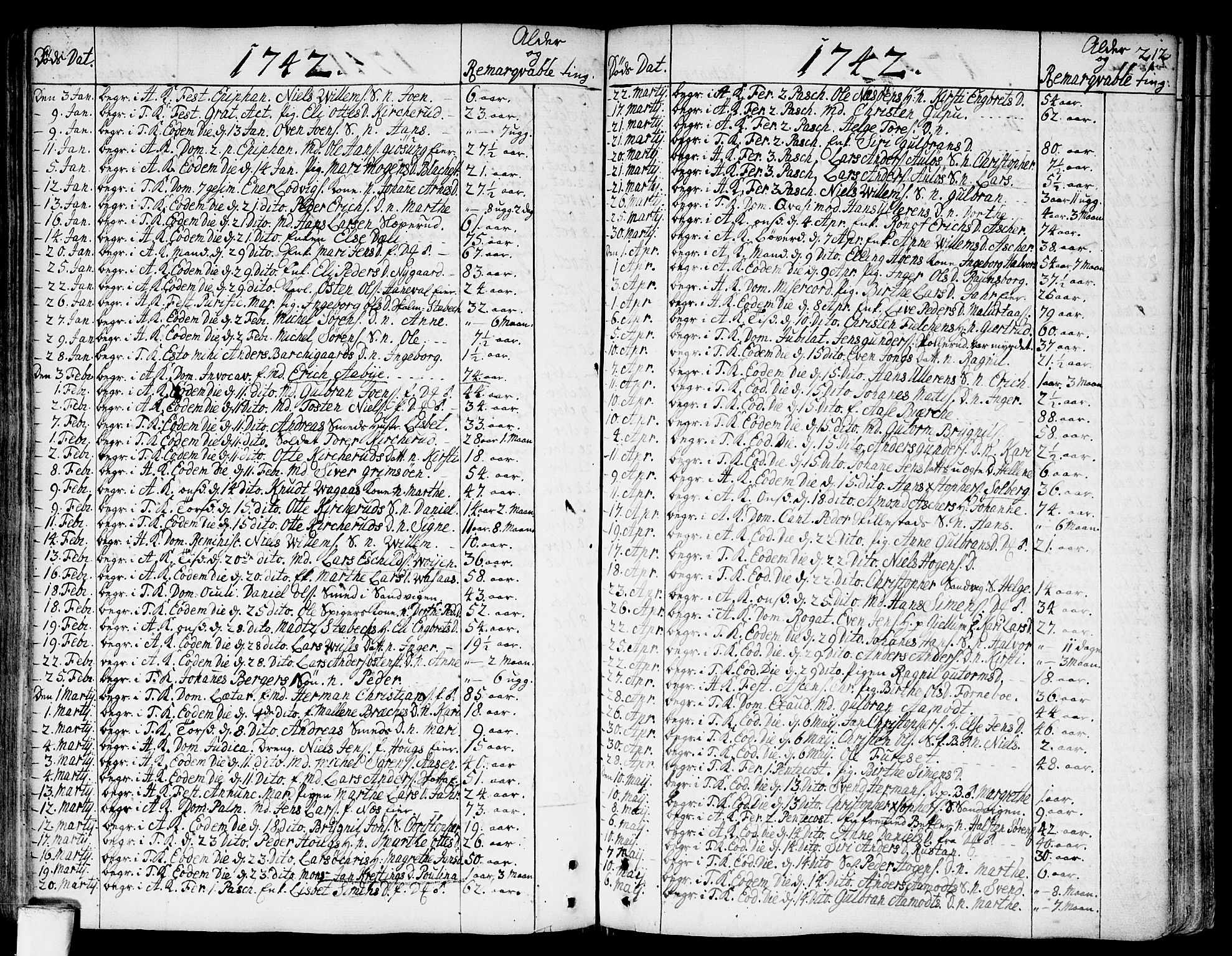 Asker prestekontor Kirkebøker, SAO/A-10256a/F/Fa/L0002: Parish register (official) no. I 2, 1733-1766, p. 212