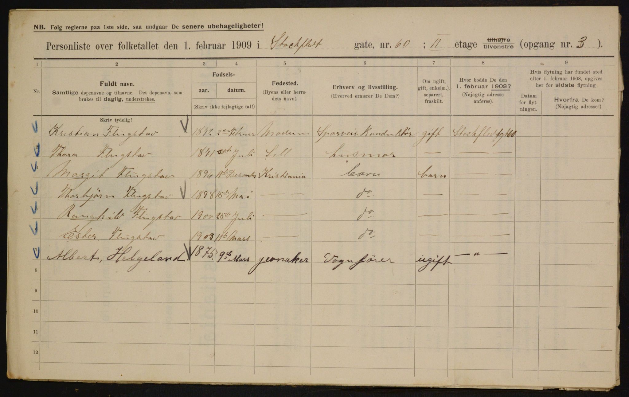 OBA, Municipal Census 1909 for Kristiania, 1909, p. 92571