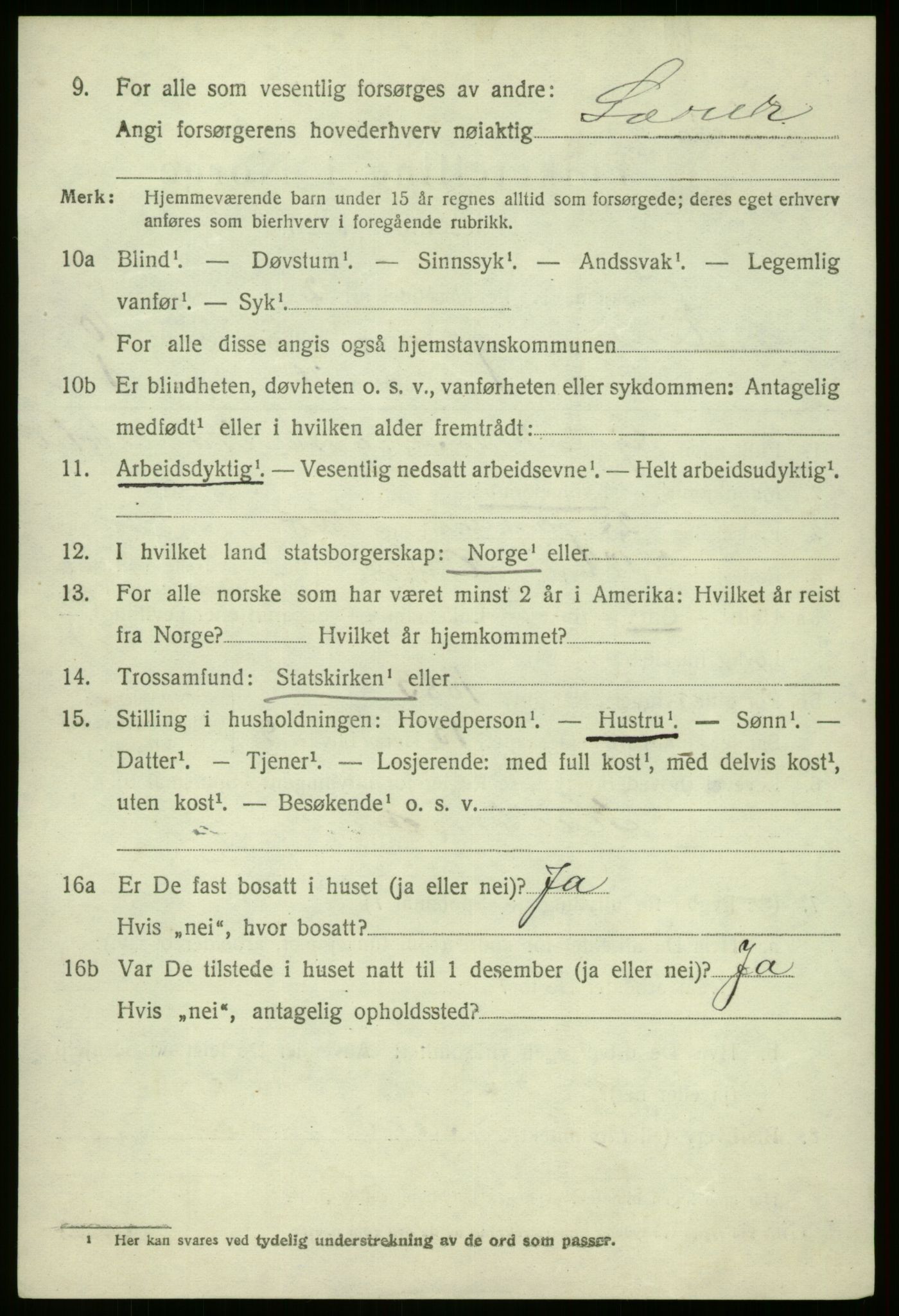 SAB, 1920 census for Kinn, 1920, p. 3442