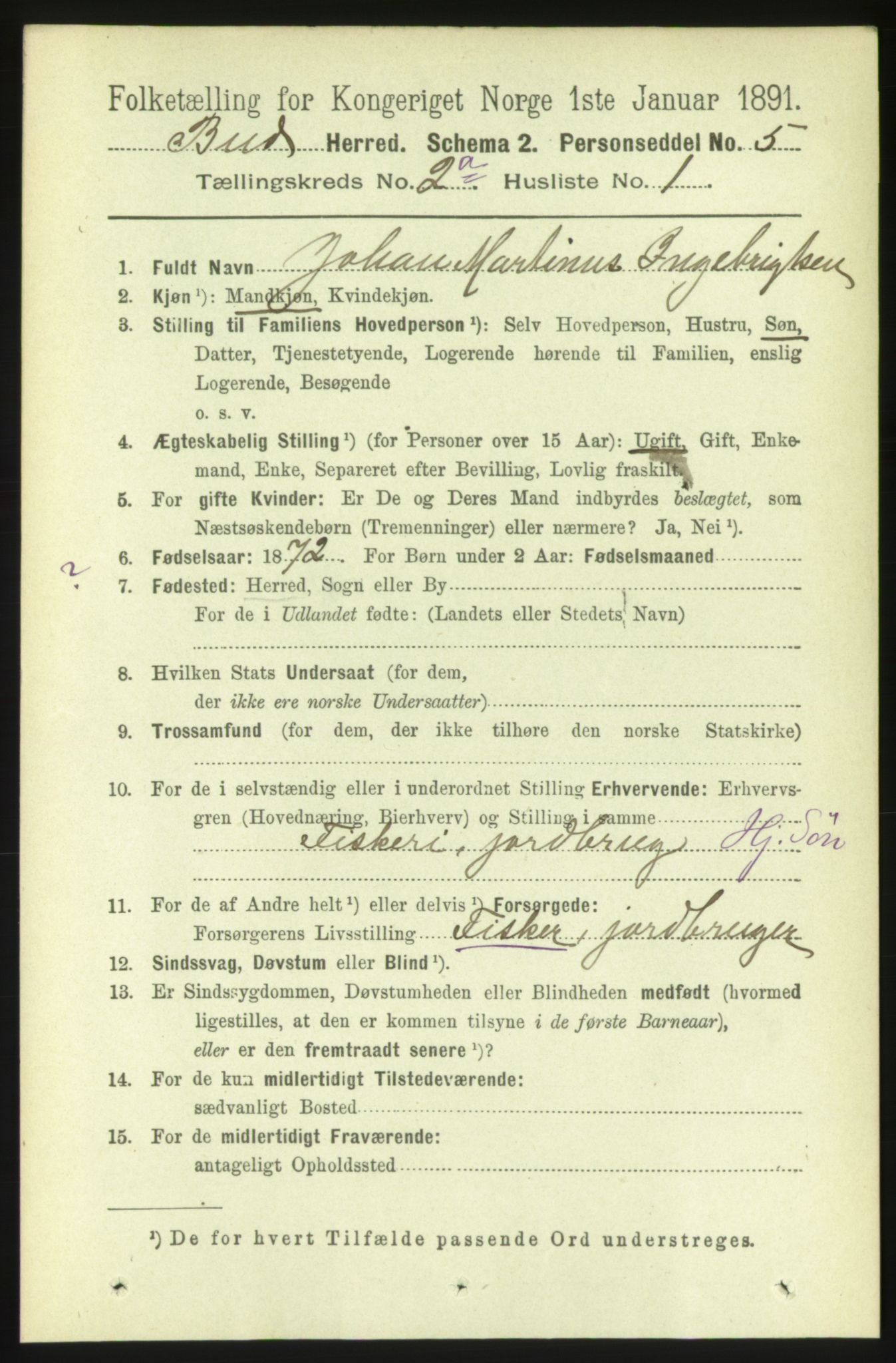 RA, 1891 census for 1549 Bud, 1891, p. 740