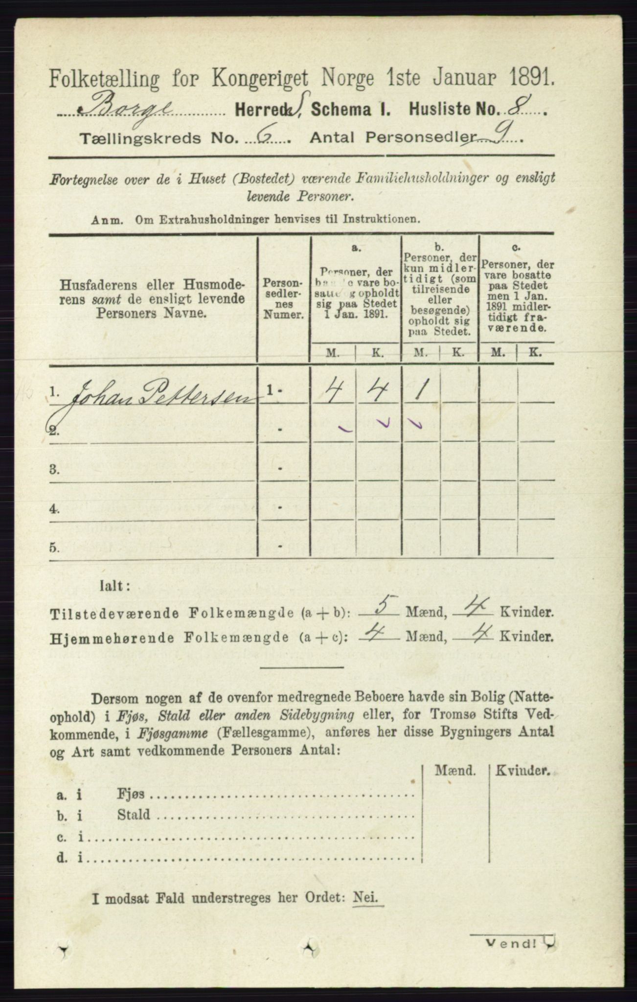 RA, 1891 census for 0113 Borge, 1891, p. 2932