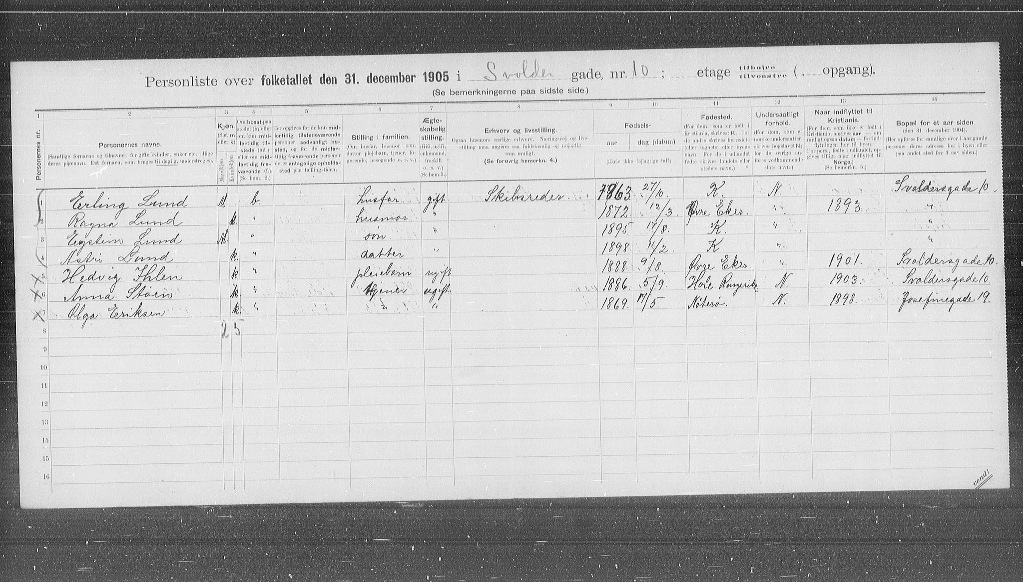 OBA, Municipal Census 1905 for Kristiania, 1905, p. 55521